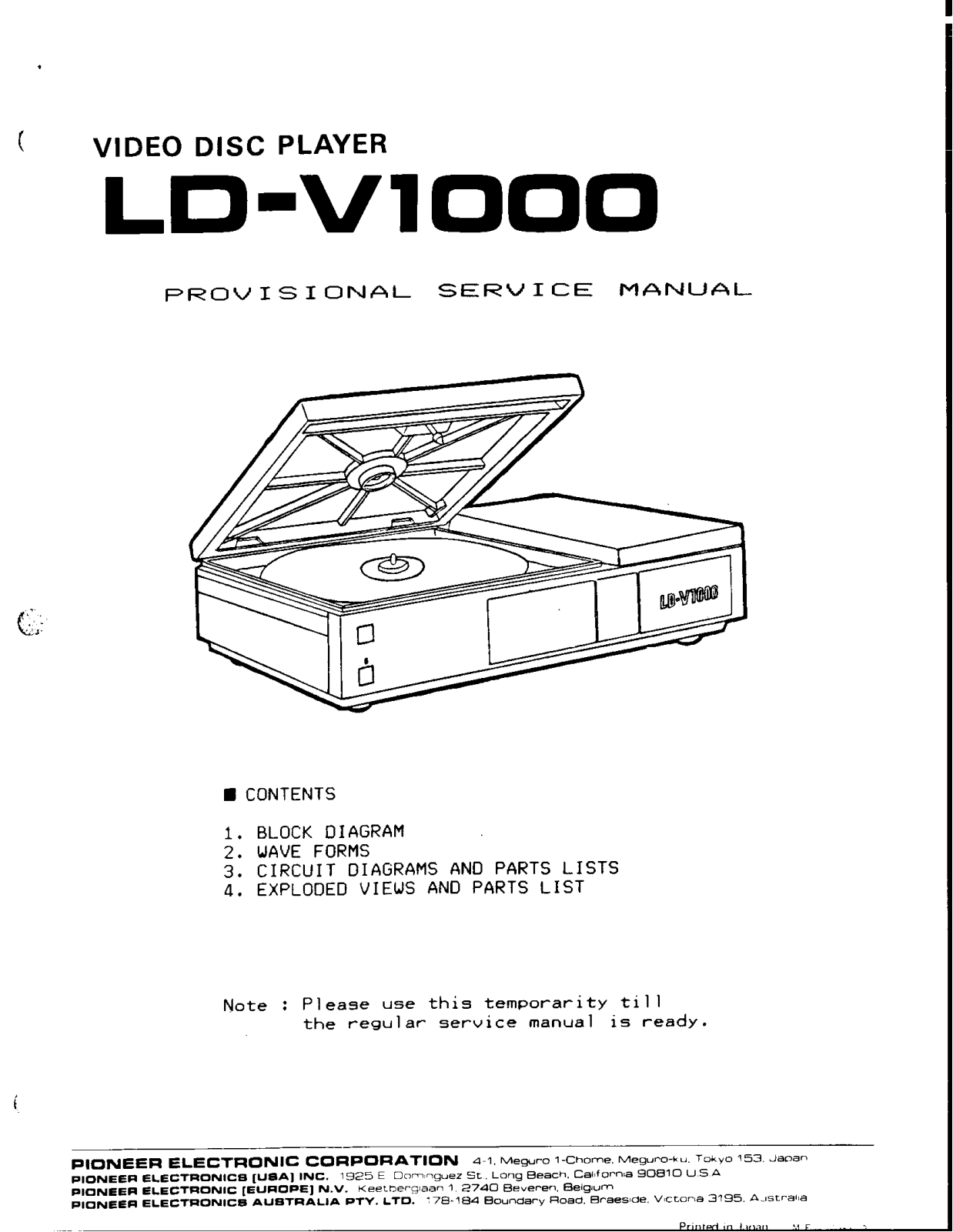 Pioneer LD-V1000 User Guide