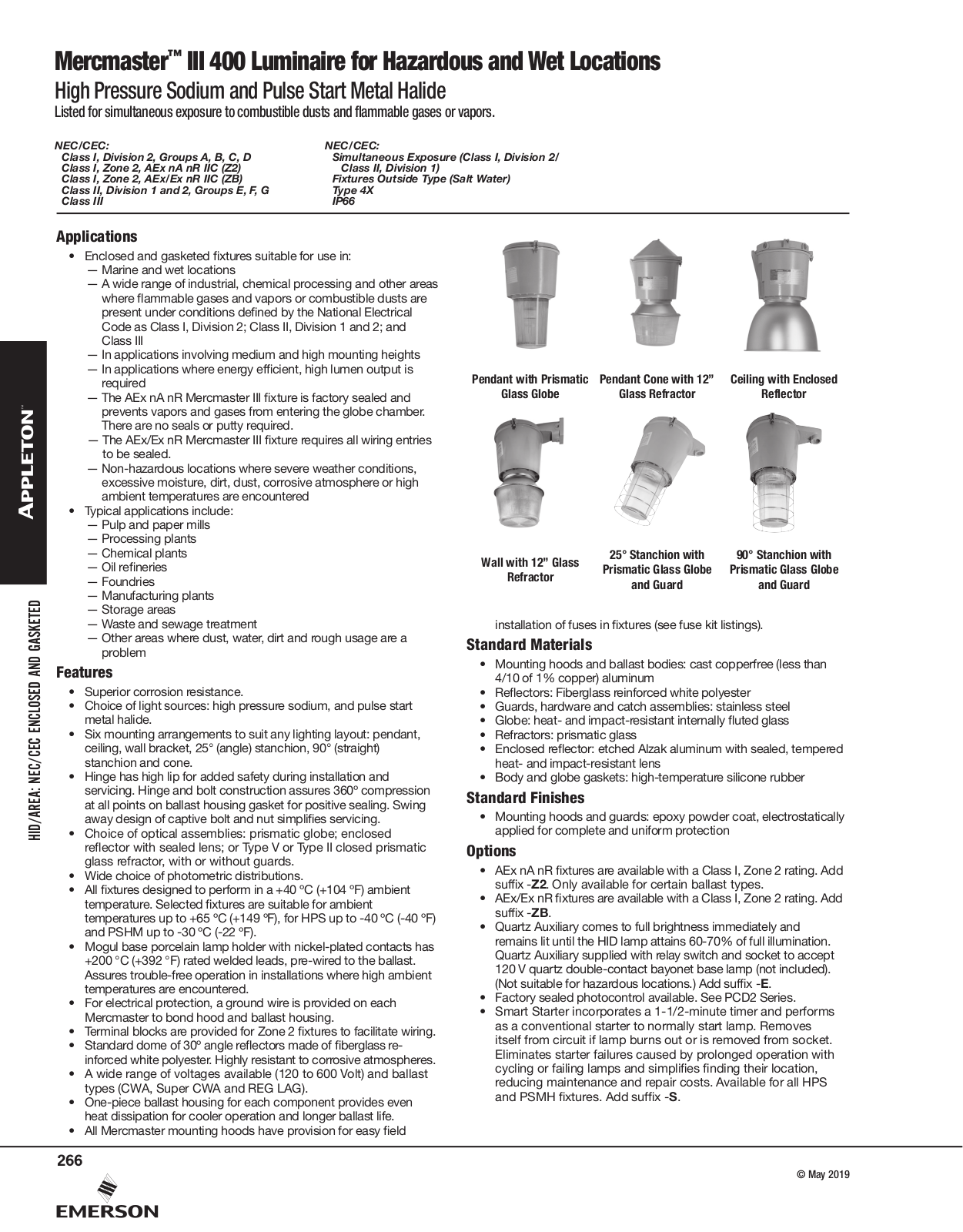 Appleton Mercmaster™ III 400 Luminaire for Hazardous and Wet Locations Catalog Page