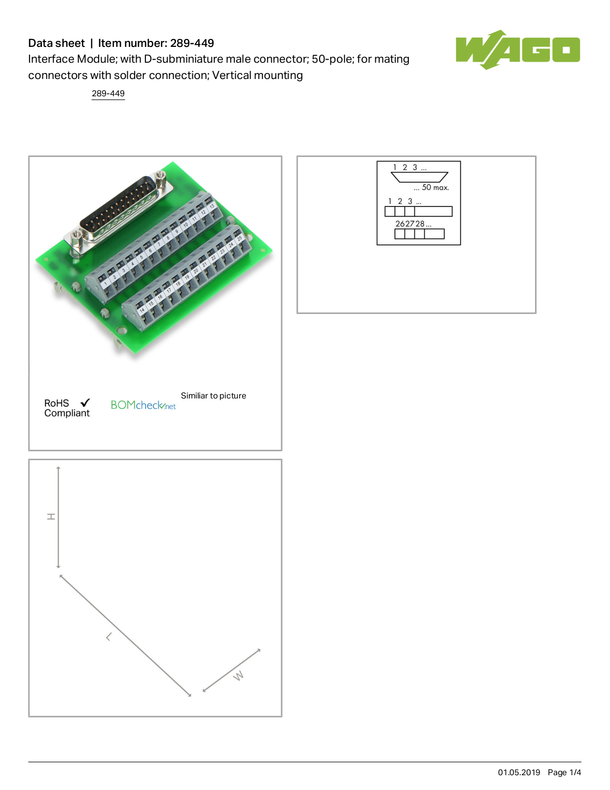 Wago 289-449 Data Sheet