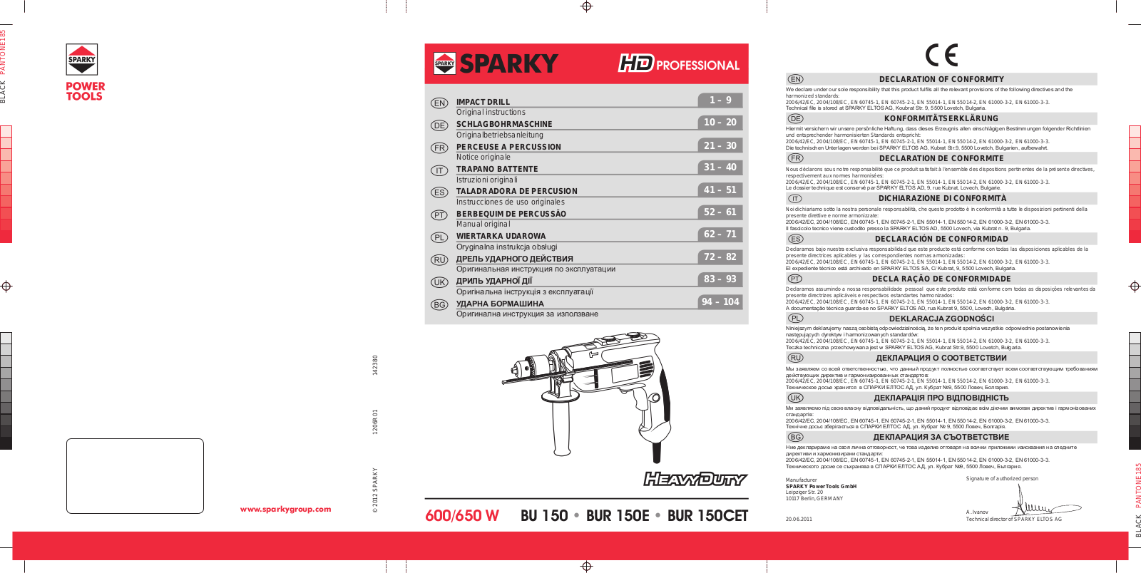 Sparky BUR 150CET KL User Manual