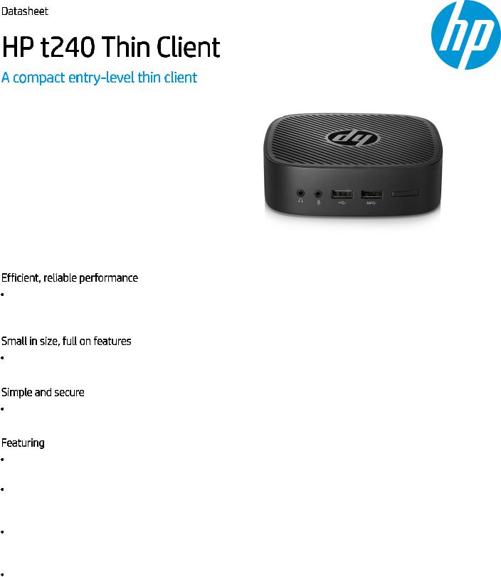 HP t240 Thin Client User Manual