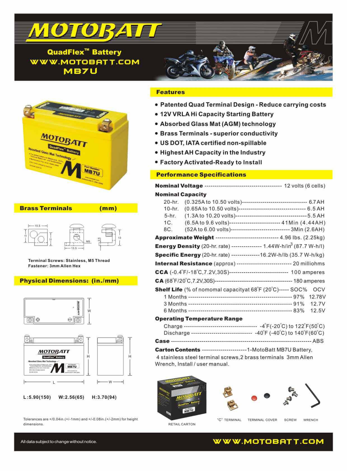 Motobatt MB7U Service Manual