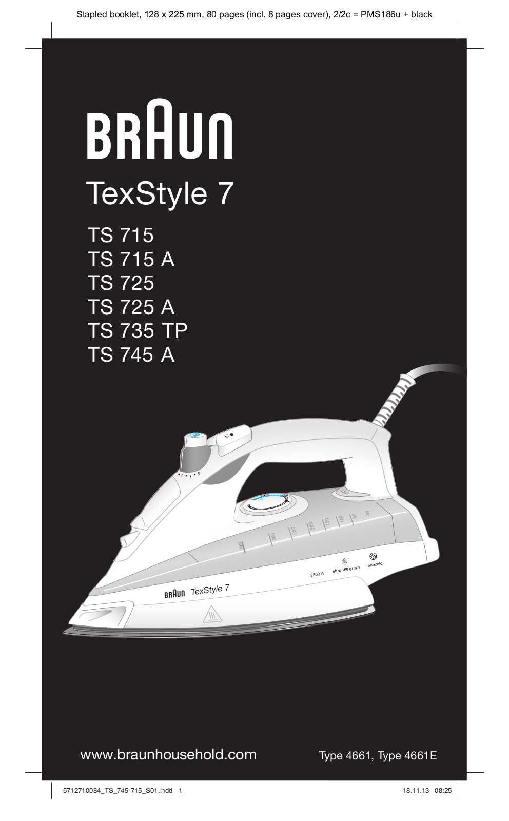 Braun TS 715, TS 715 A, TS 725, TS 725 A, TS 735 TP User guide