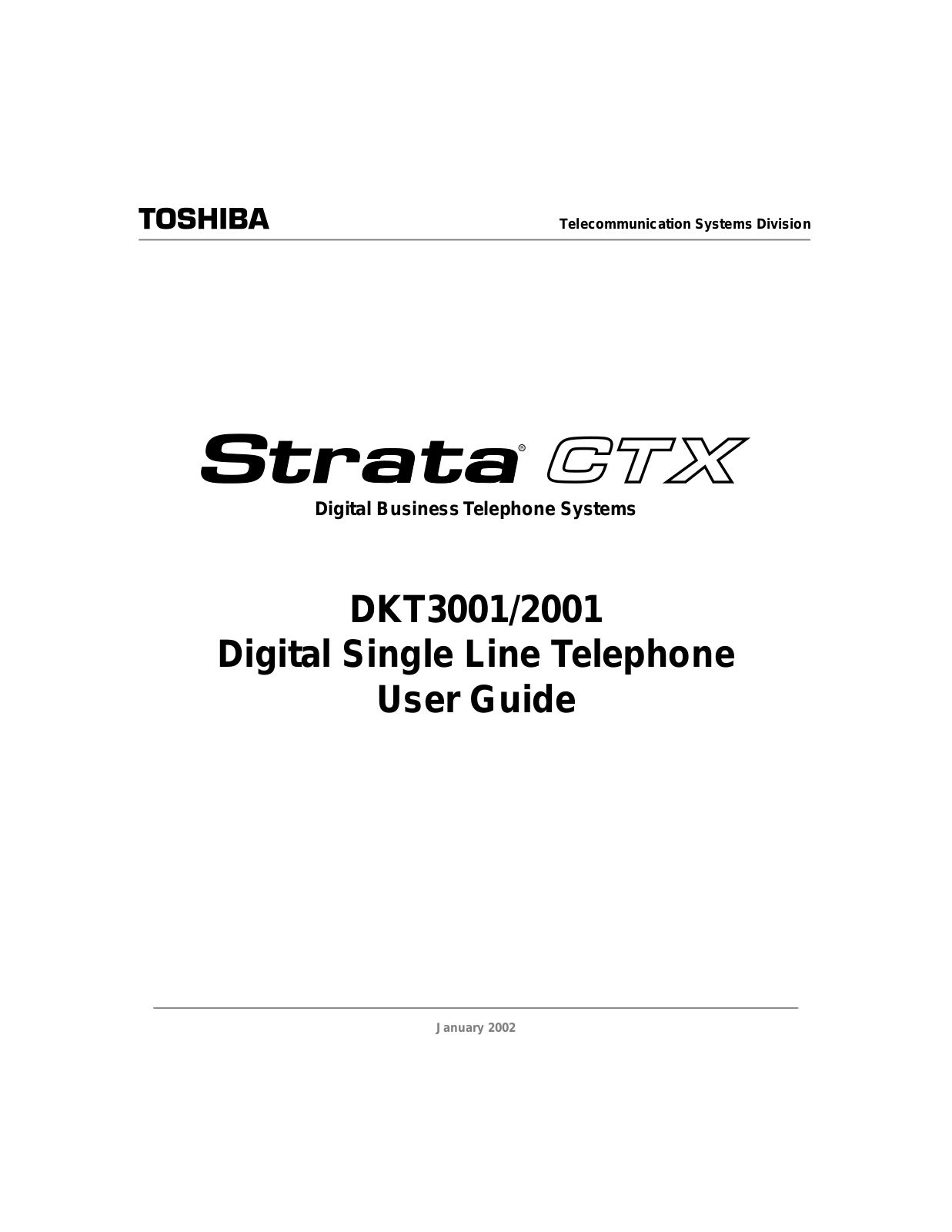 Toshiba DKT2001 User Manual