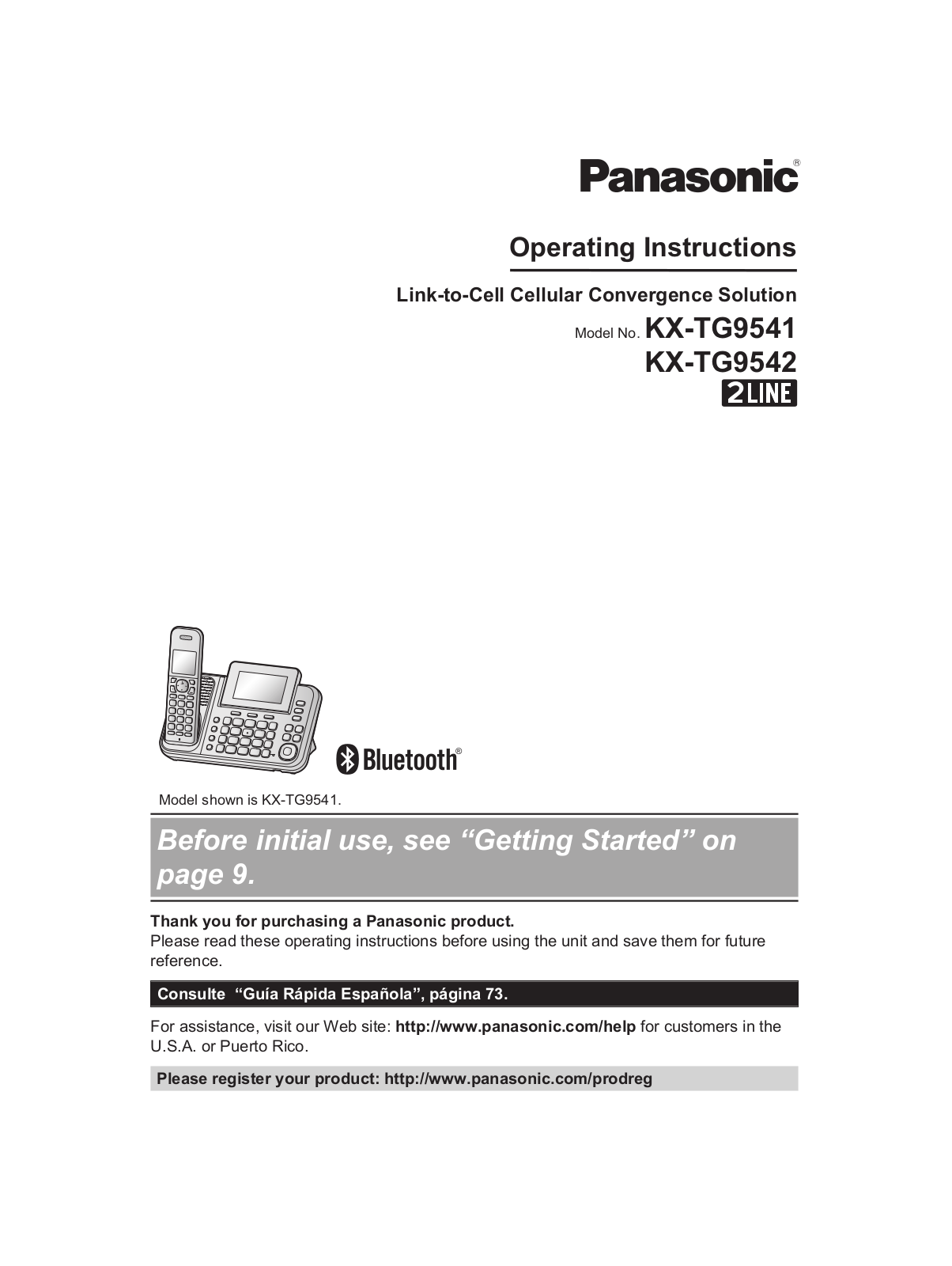 Panasonic KX-TG9541, KX-TG9542 Operating Instruction