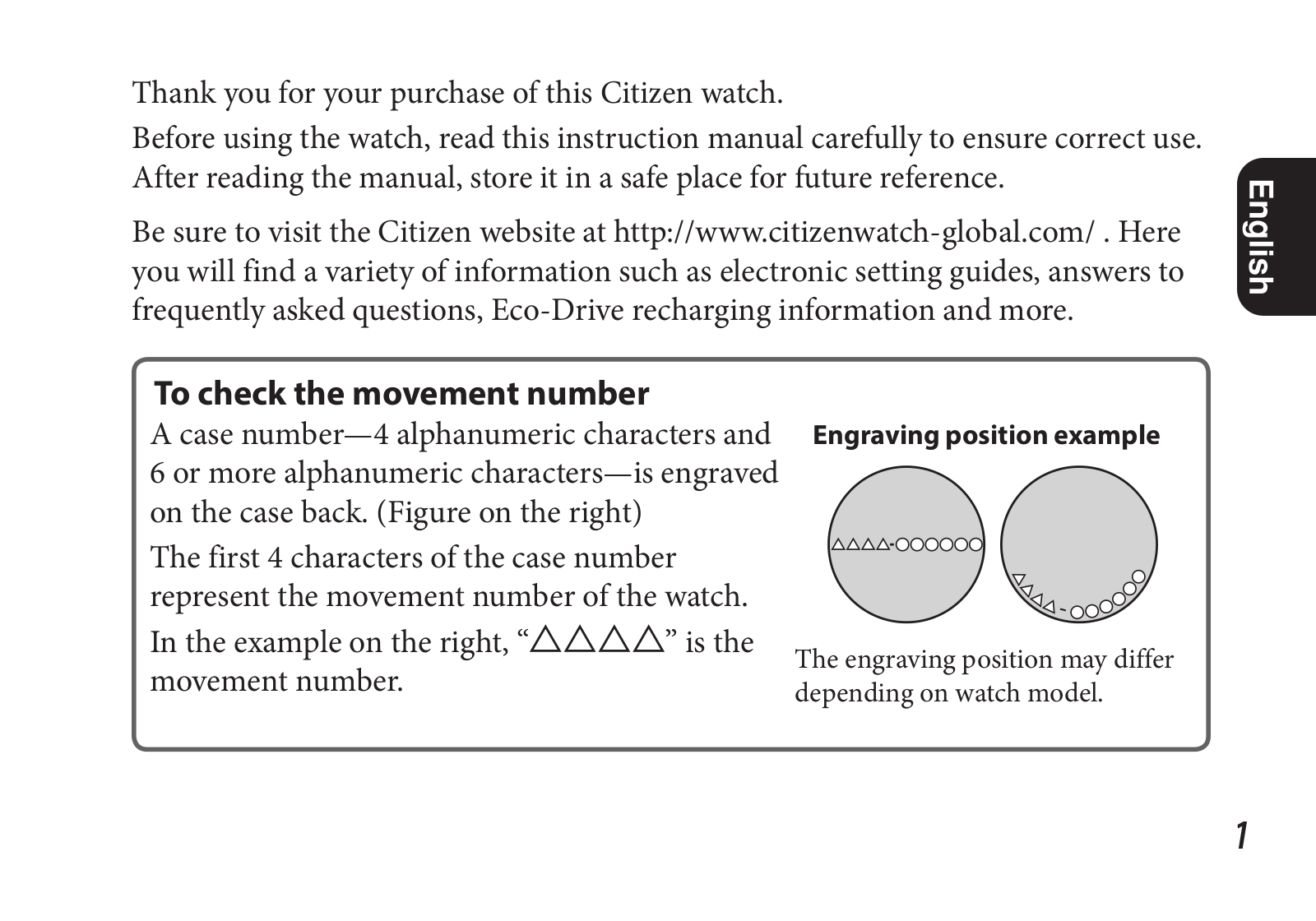 Citizen J290 Setting Guide