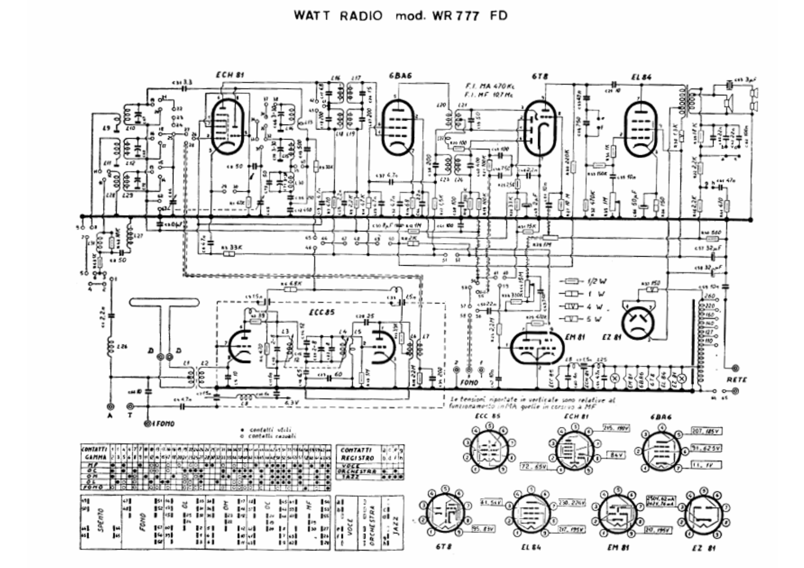 Watt Radio wr777 fd schematic