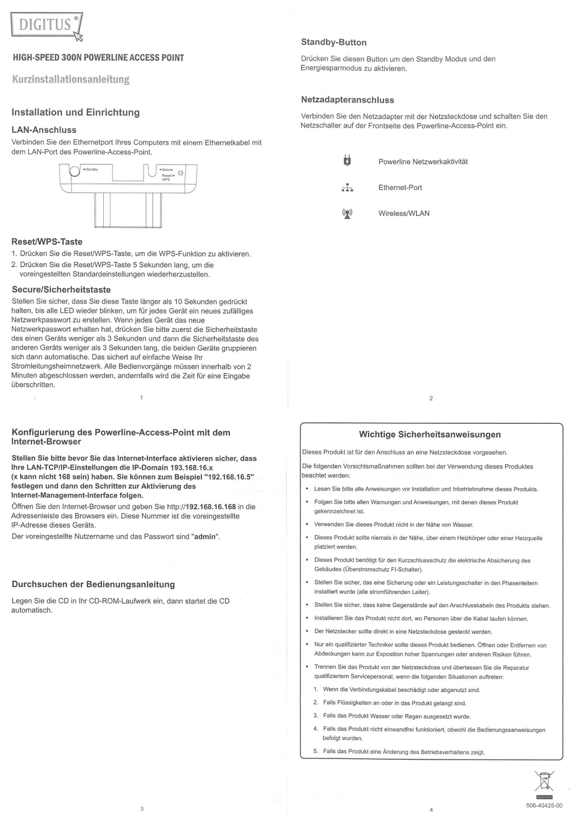 Digitus Hight-Speed 300N User guide