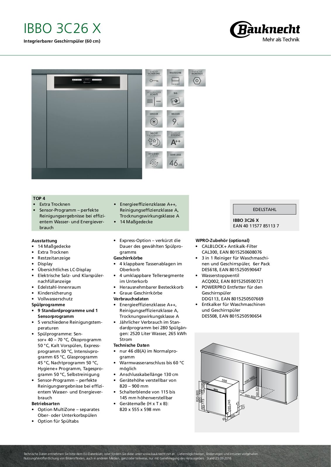 Bauknecht IBBO 3C26X User Manual