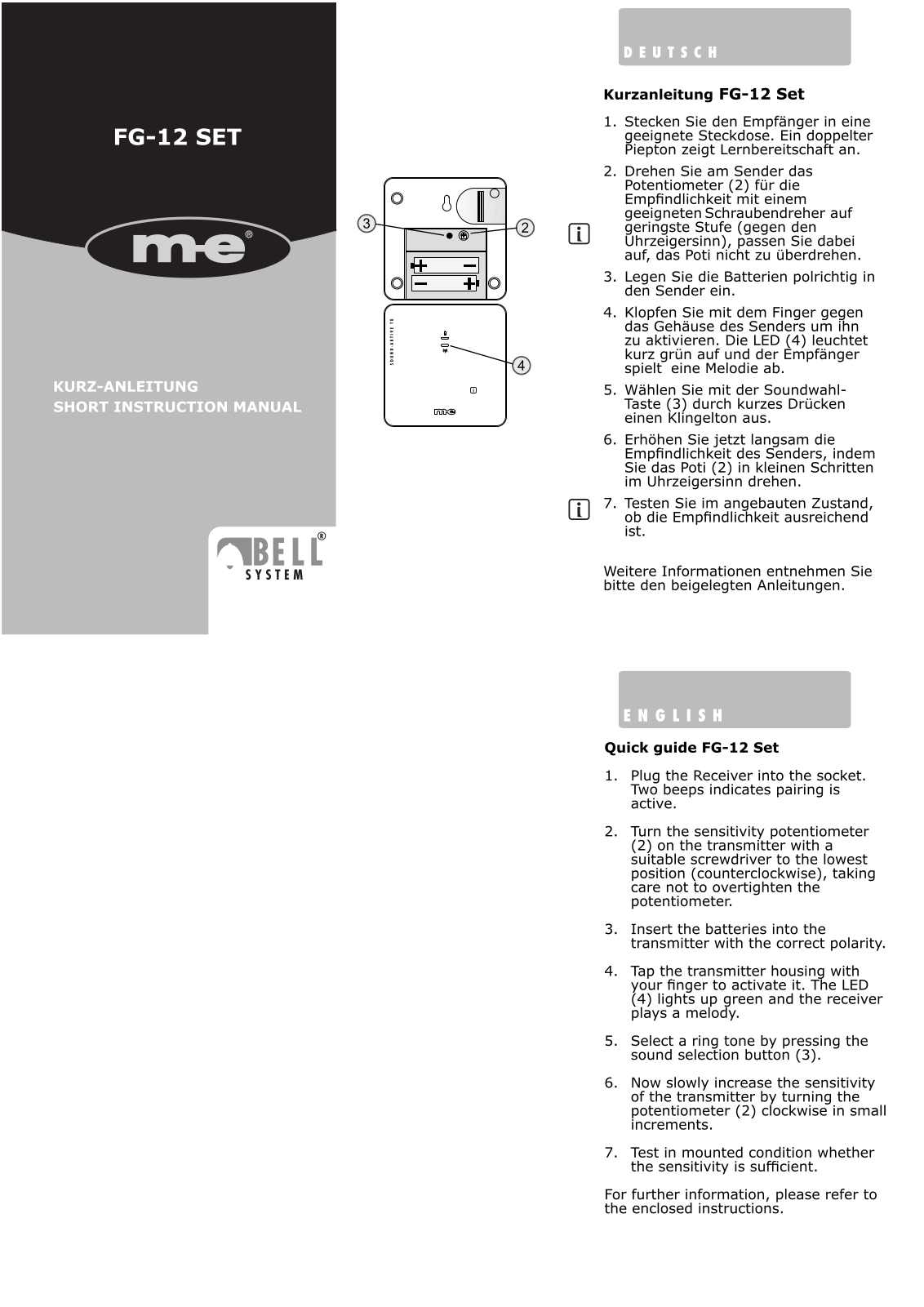 m-e FG-12 Set Instruction manual - ManualMachine.com
