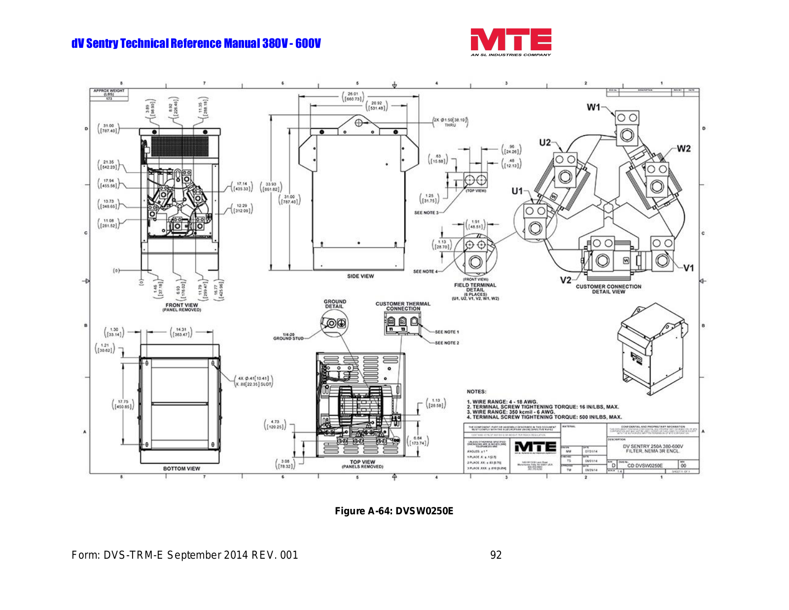 MTE DVSW0250E Technical Reference Manual