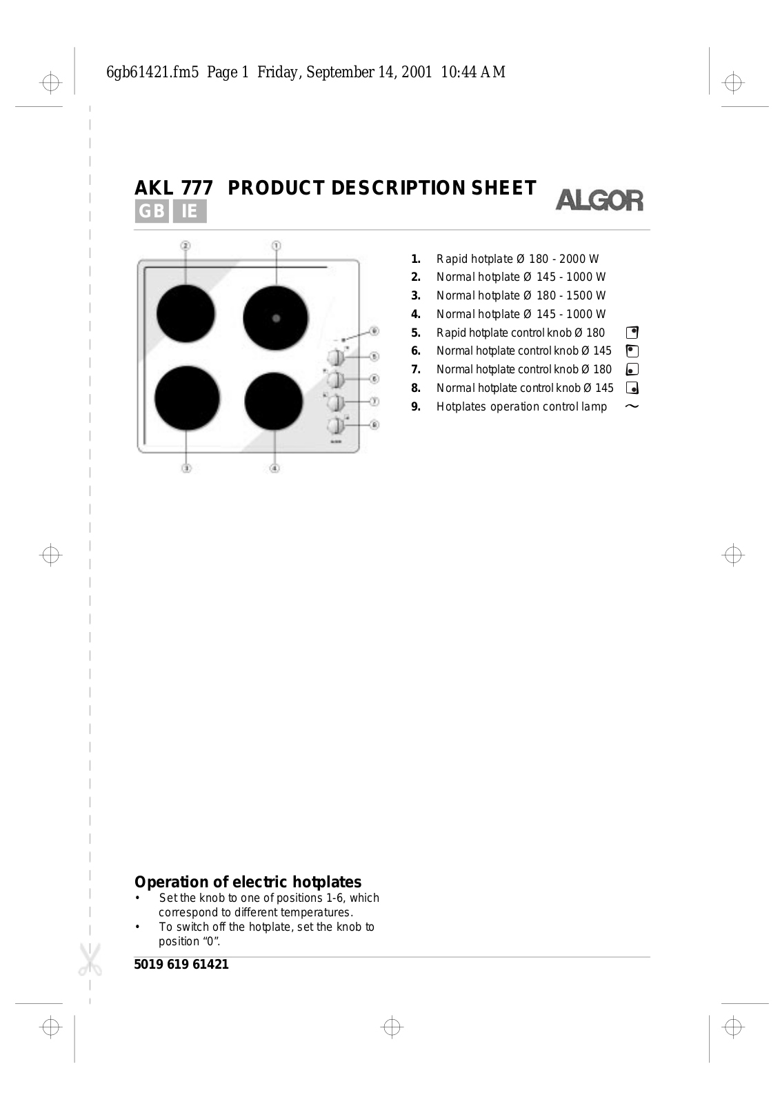 Whirlpool AKL 777/IX, AKL 777/WH, AKL 777/BR PROGRAM CHART