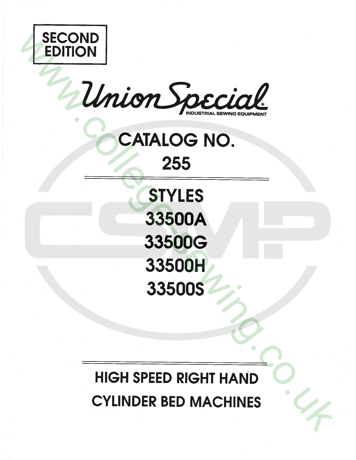 Union Special 255 Parts Book