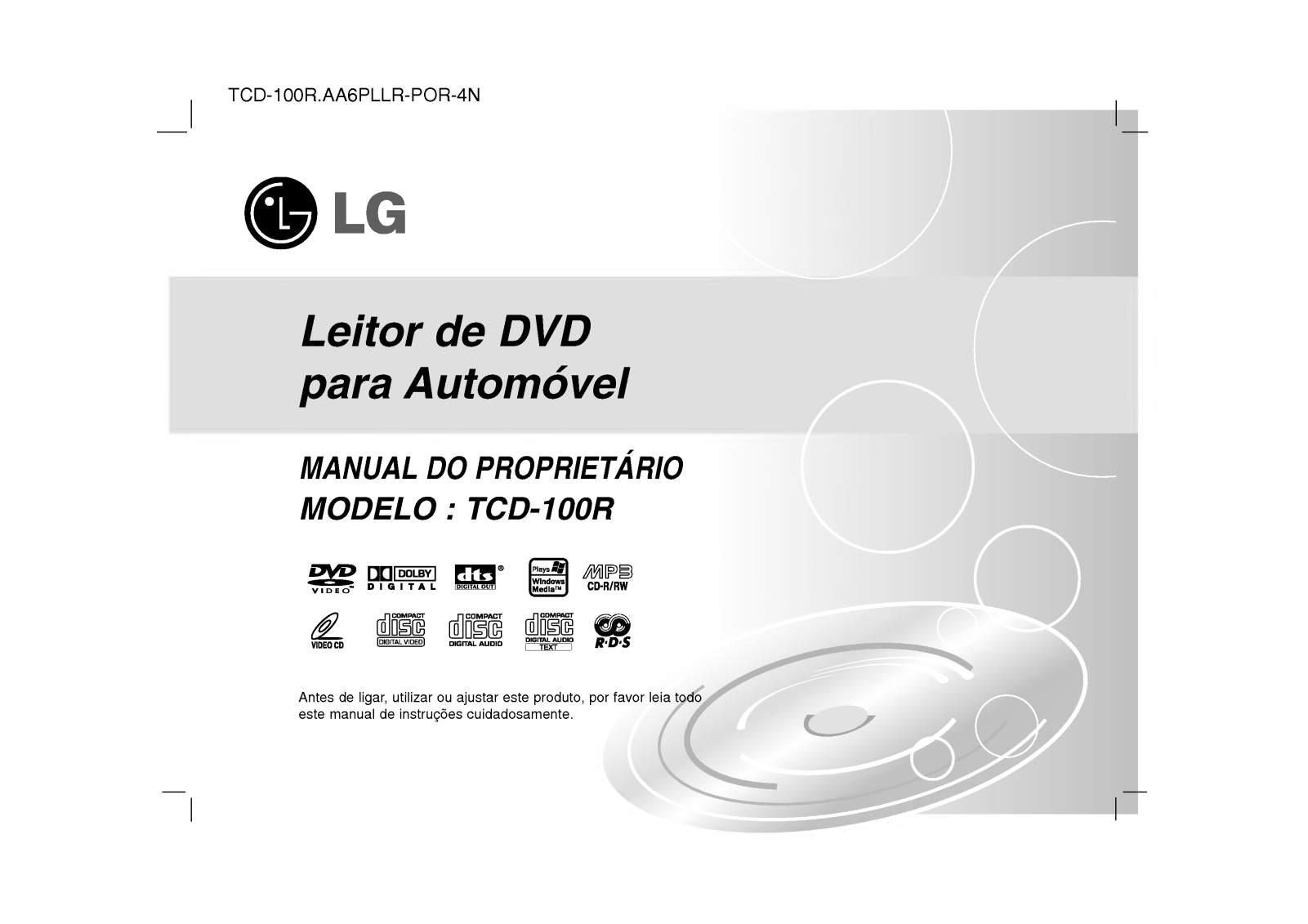 Lg TCD-100R User Manual