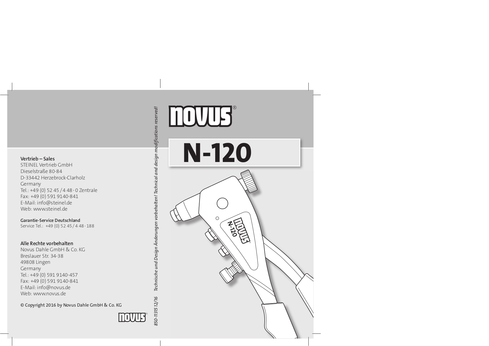 Novus N-120 User guide