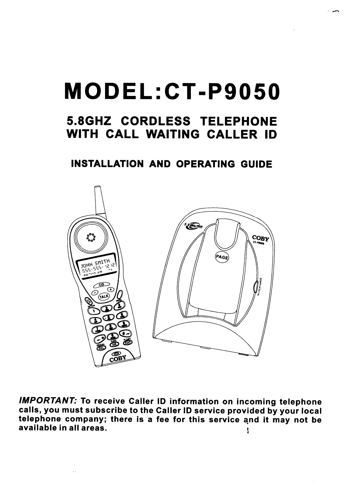 Coby CT-P9050 User Manual