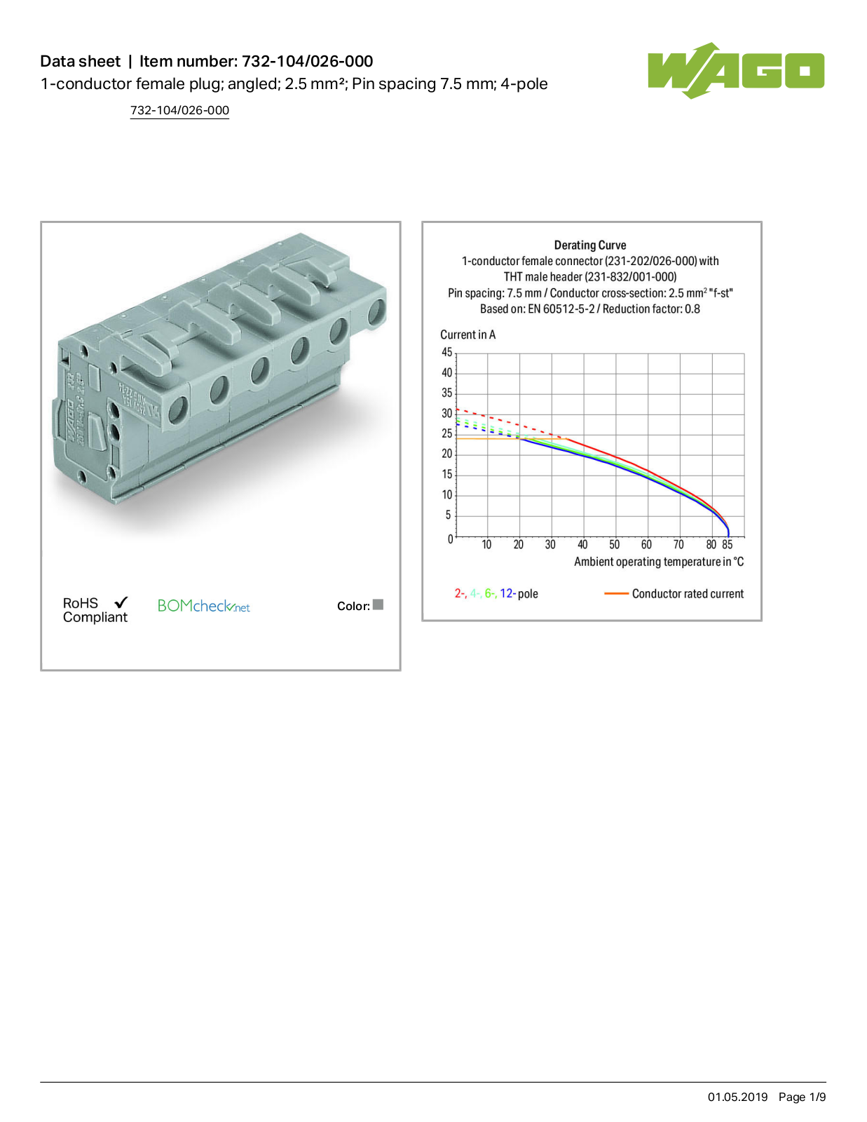 Wago 732-104/026-000 Data Sheet