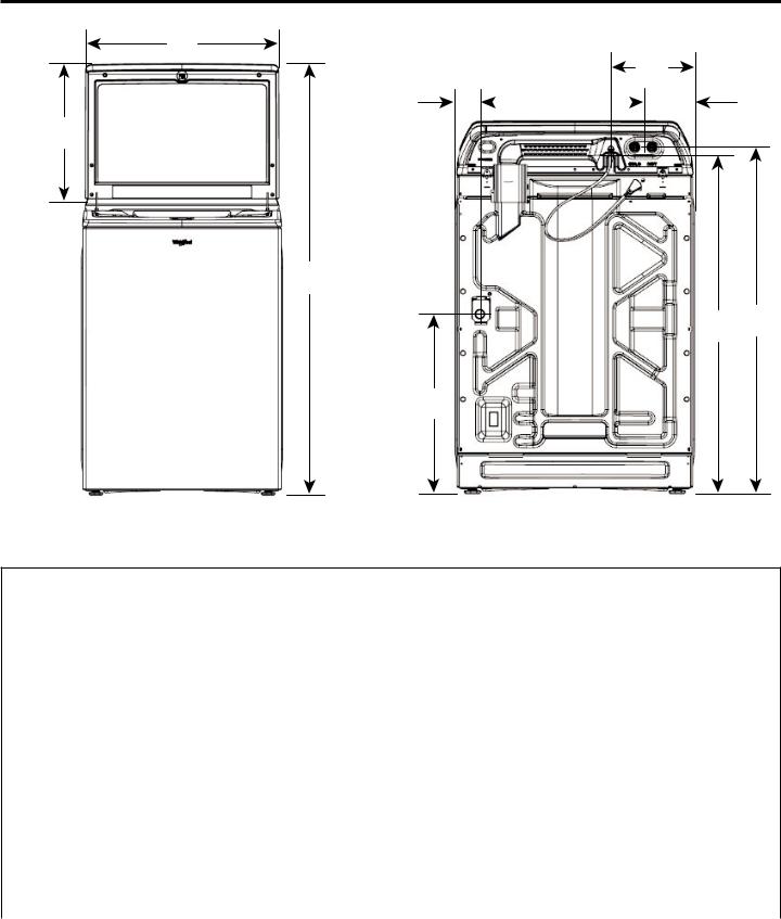 Whirlpool WTW8127LC PRODUCT SPECIFICATIONS