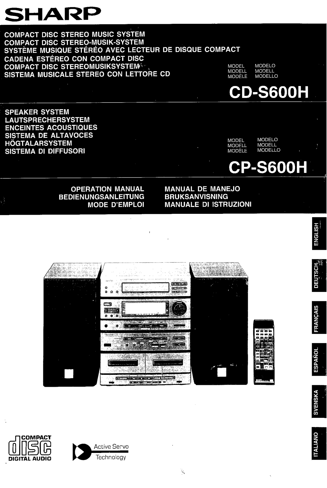 Sharp CD-S600H, CP-S600H Owner Manual