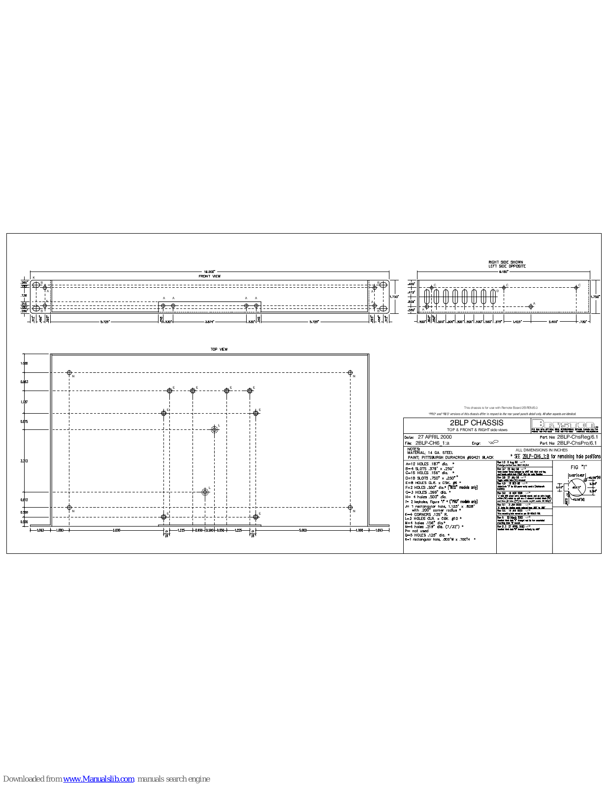 Bryston C Series 2B-LP, 2B-LP Exterior Dimensions