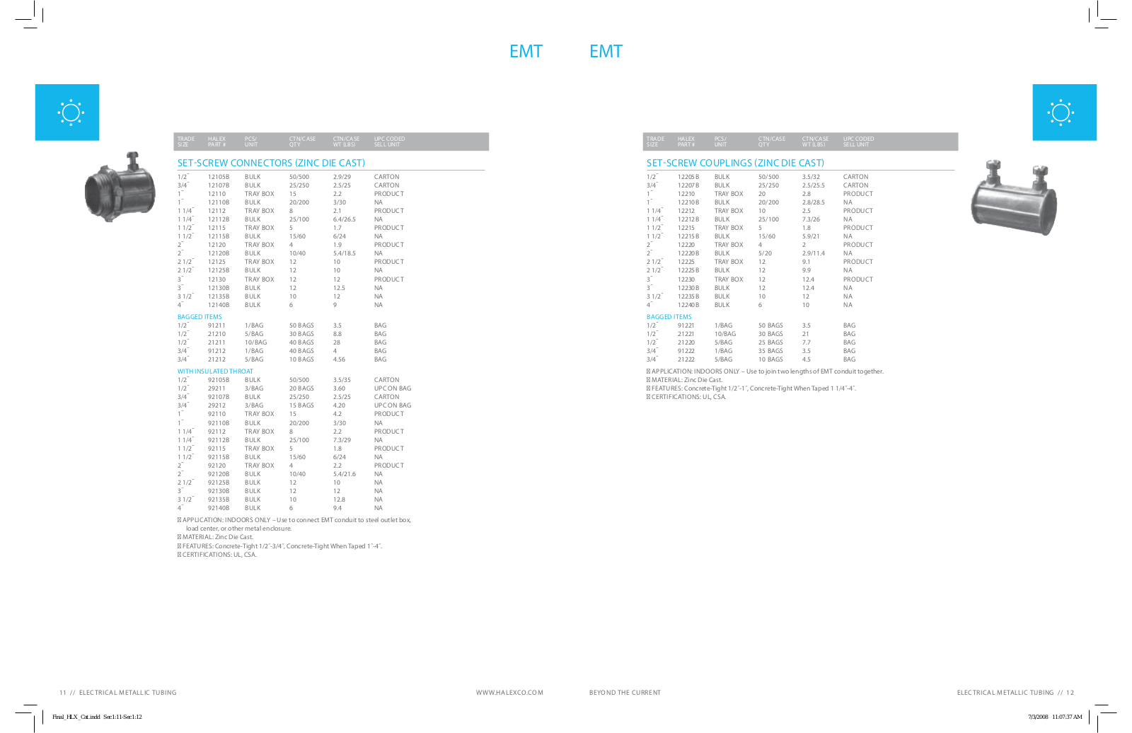 Halex EMT Catalog Page