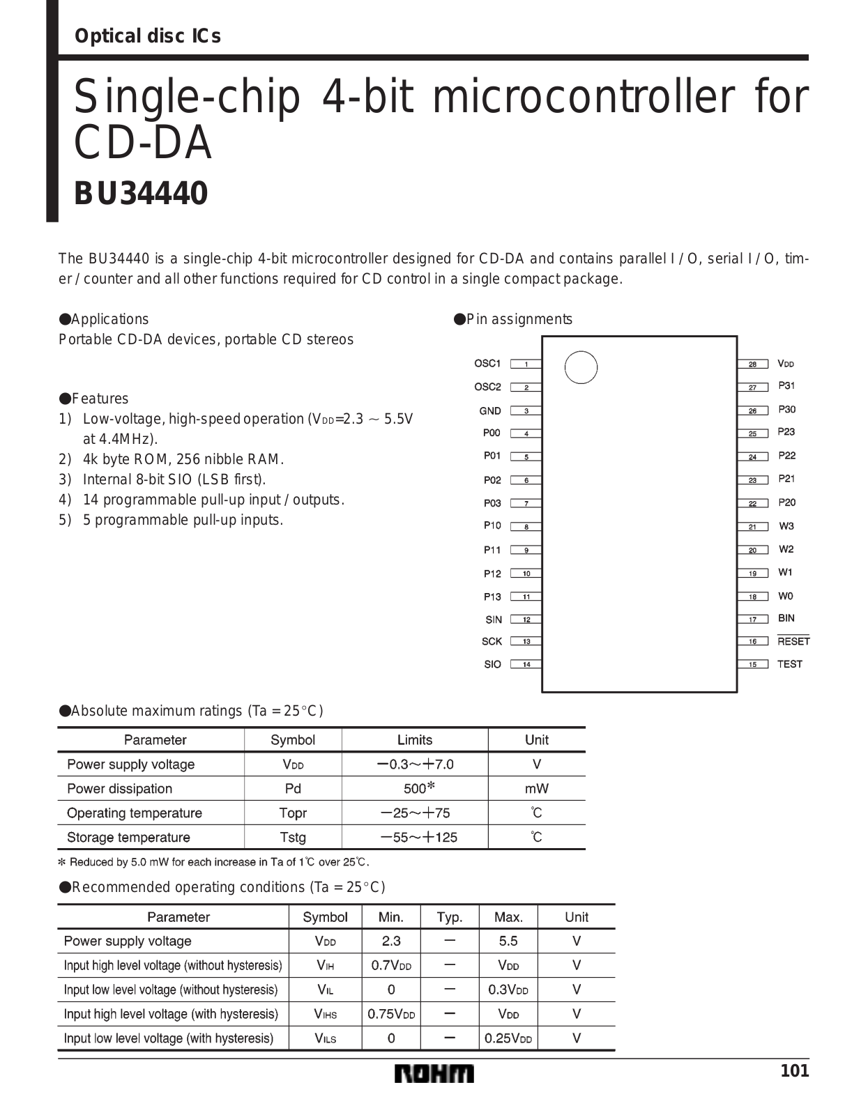 ROHM BU34440 Datasheet