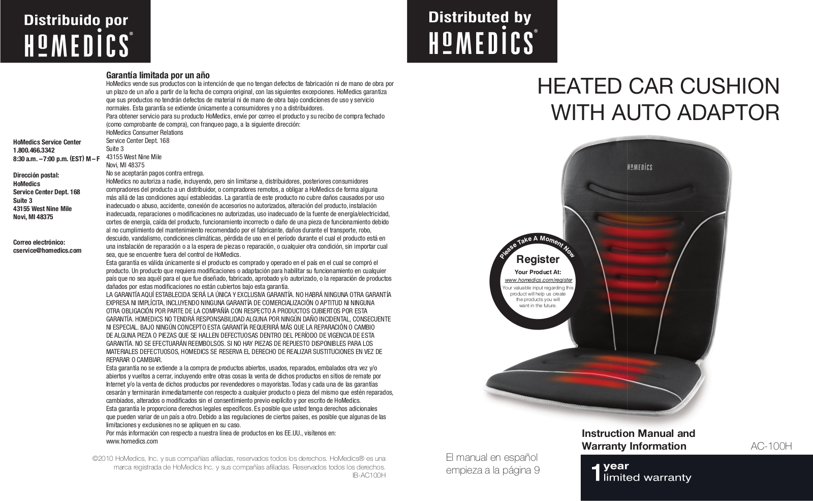 Homedics AC-100H User Manual