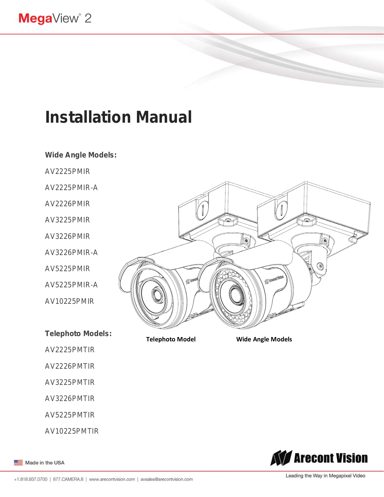 Arecont Vision AV10225PMIR User manual