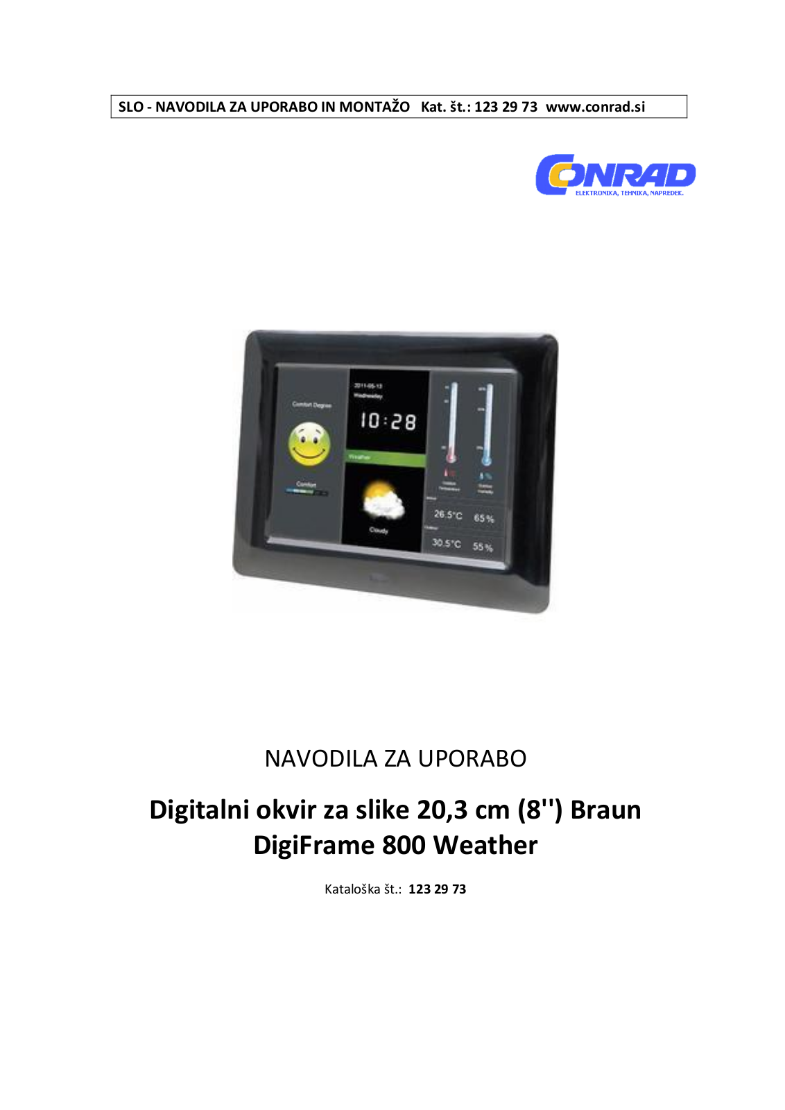 Braun Germany DigiFrame 800 WEATHER User guide