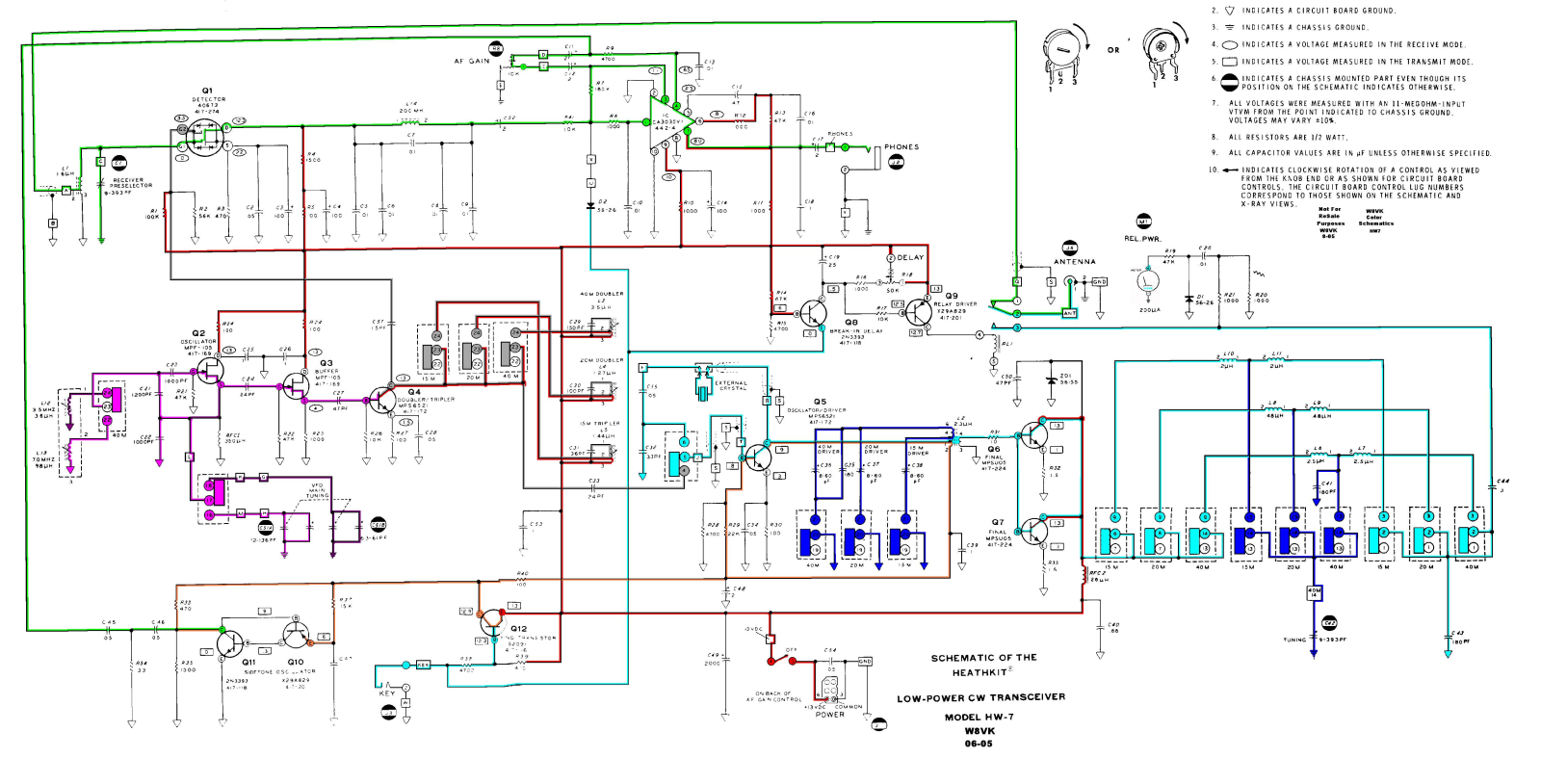 Heath Heathkit HW-7 Schematic Diagram