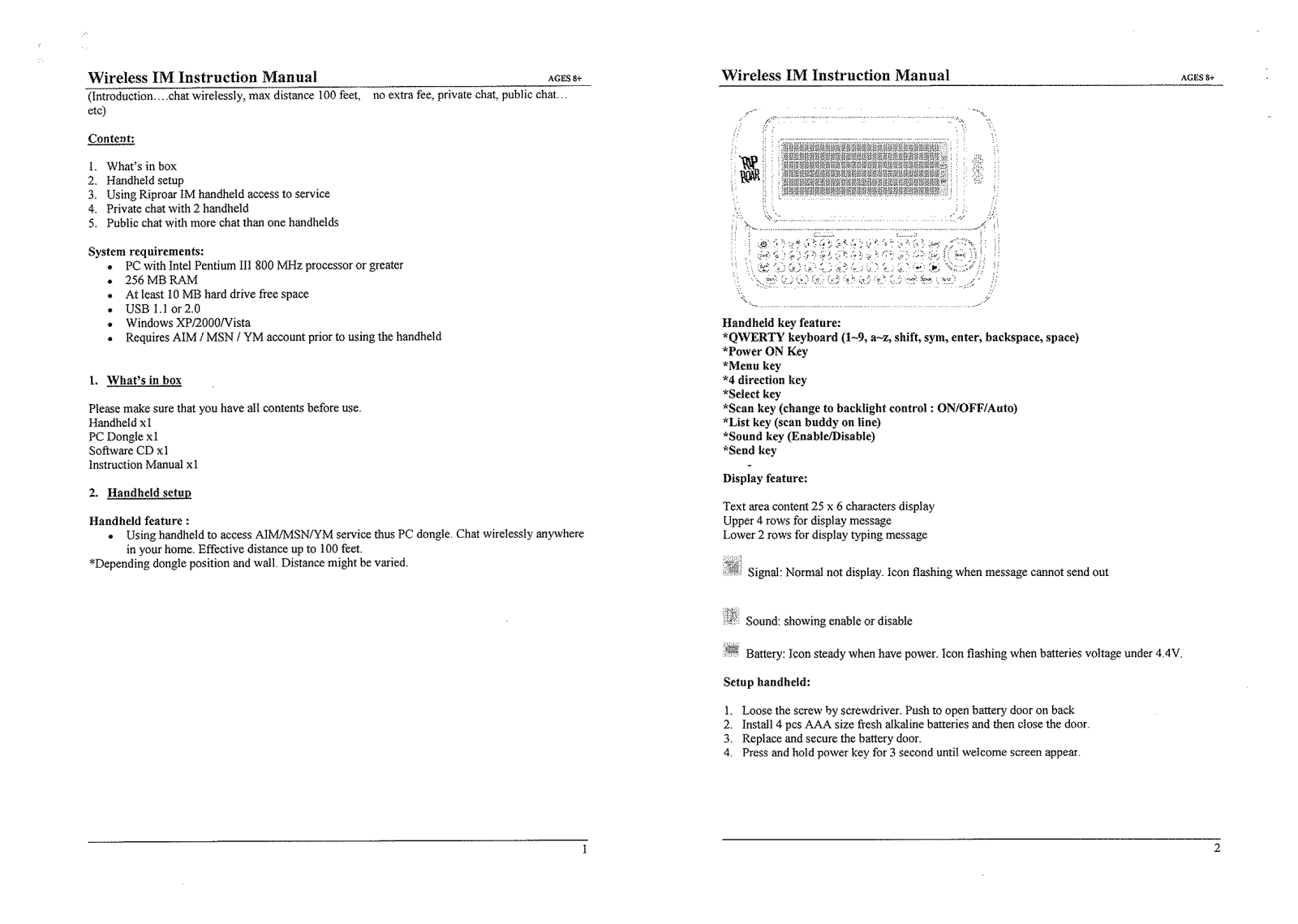 Manley Toys 34727 2 900, 34727 1 900 User Manual