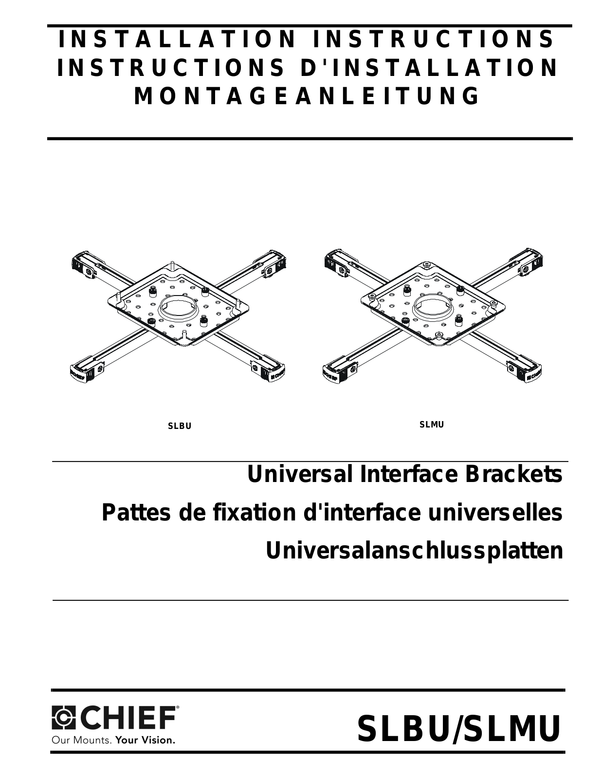 Chief SLBU, SLMU Installations Instructions