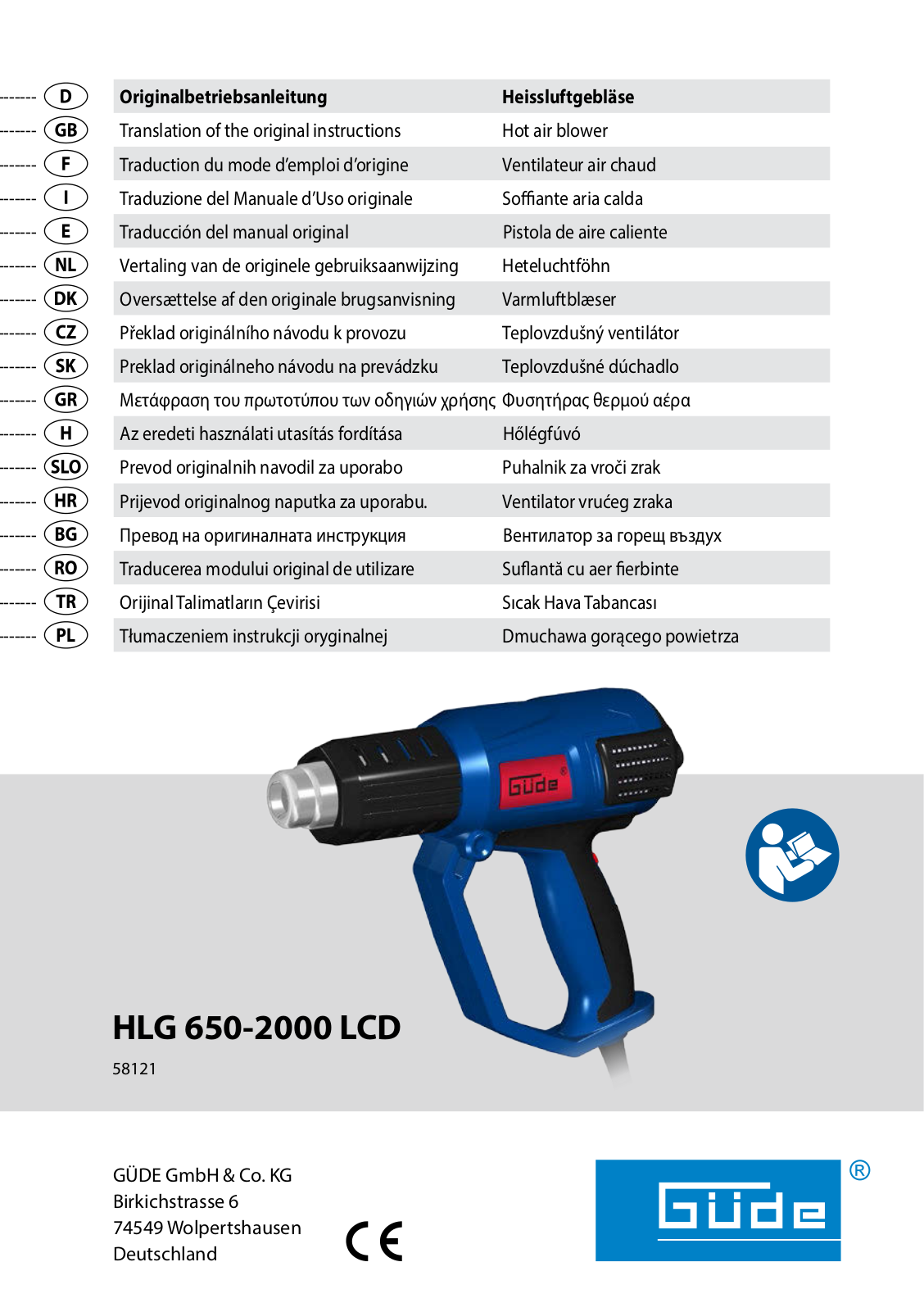 Güde HLG 650-2000 LCD User Manual