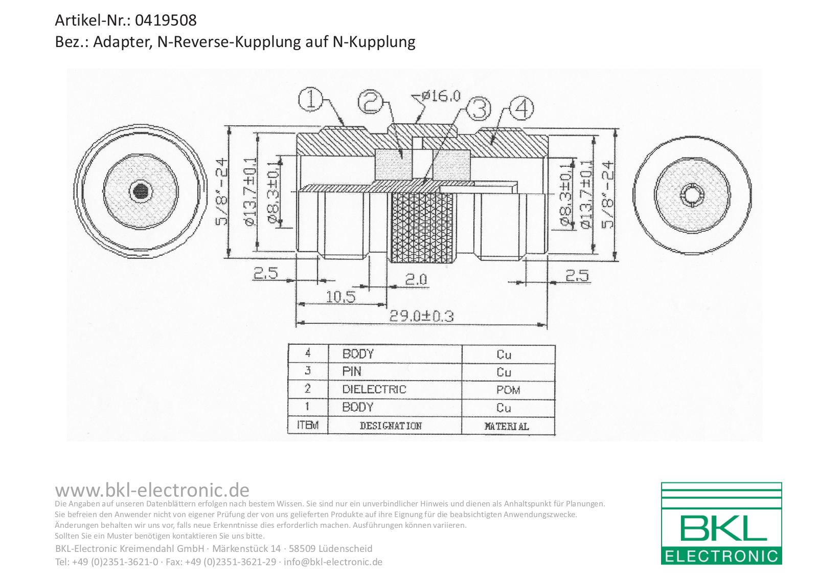 BKL BKL 0419508 Datasheet - ManualMachine.com