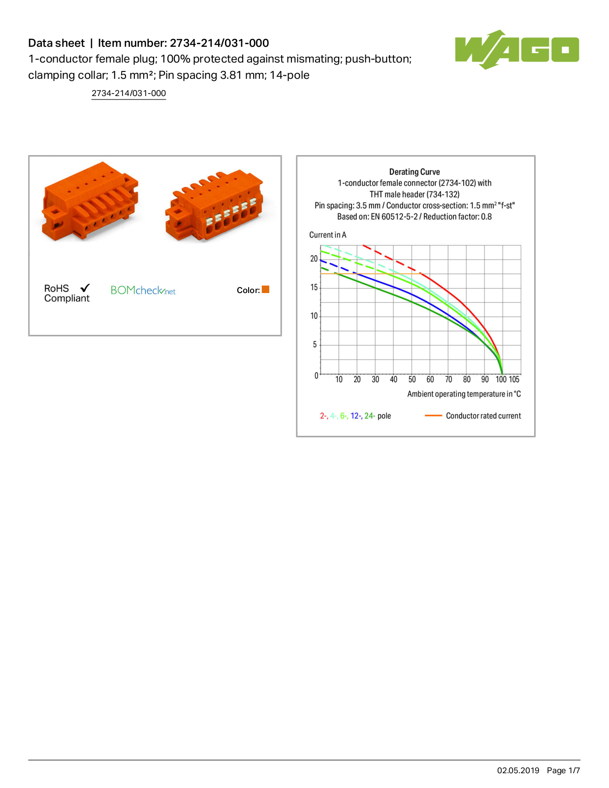 Wago 2734-214/031-000 Data Sheet