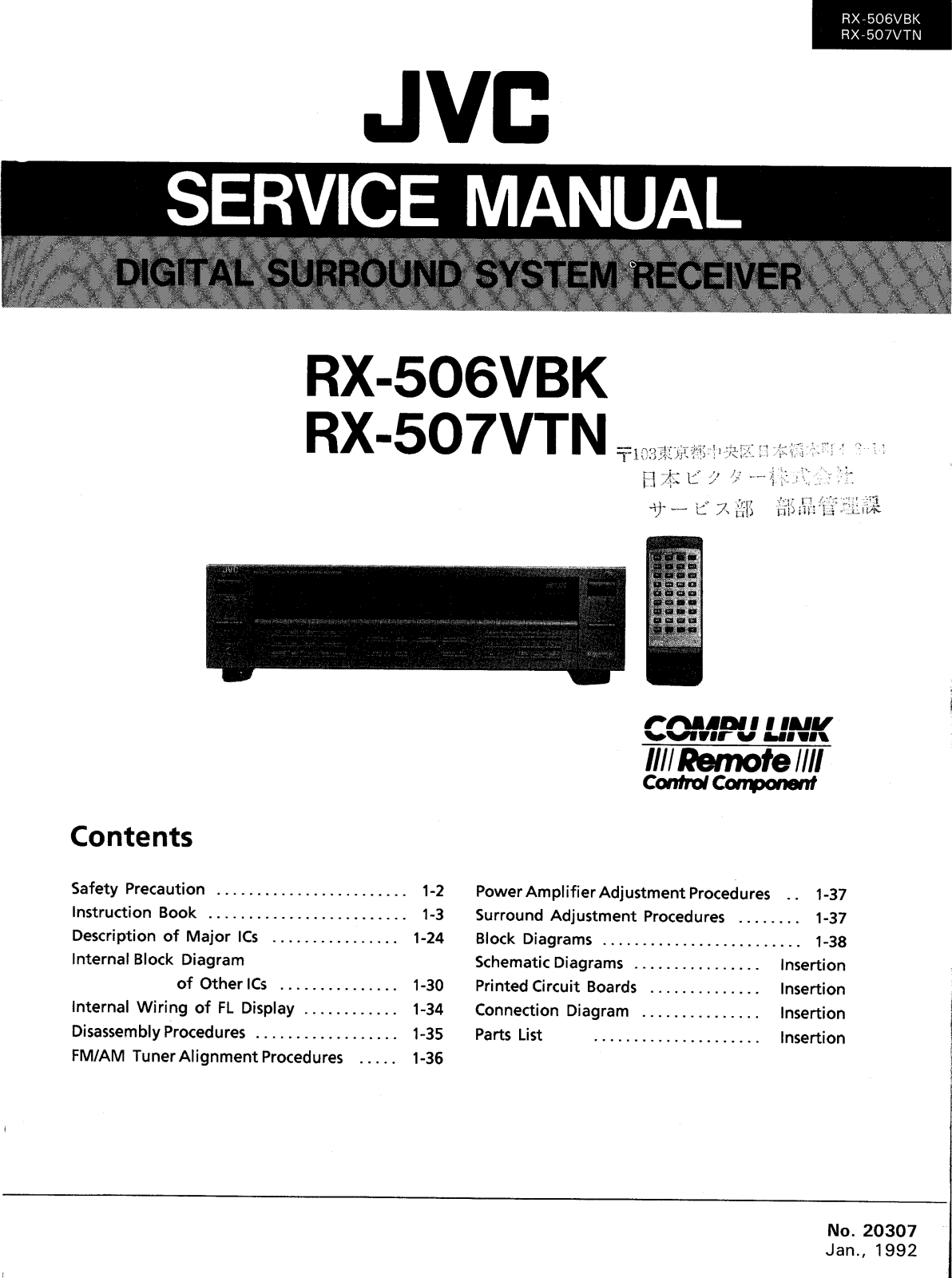 JVC RX-506-VBK, RX-507-VTN Service manual