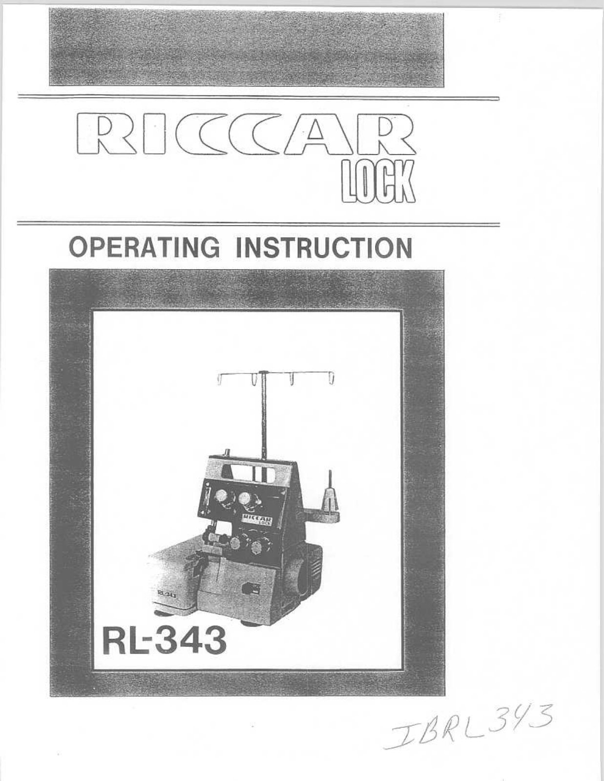 RICCAR RL343 Instruction Manual