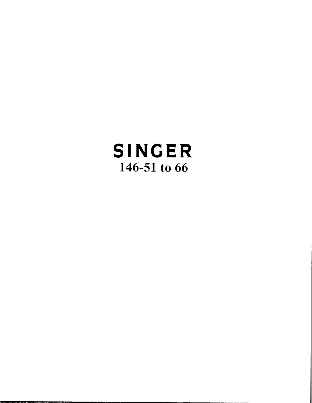 Singer 146-66 Parts List