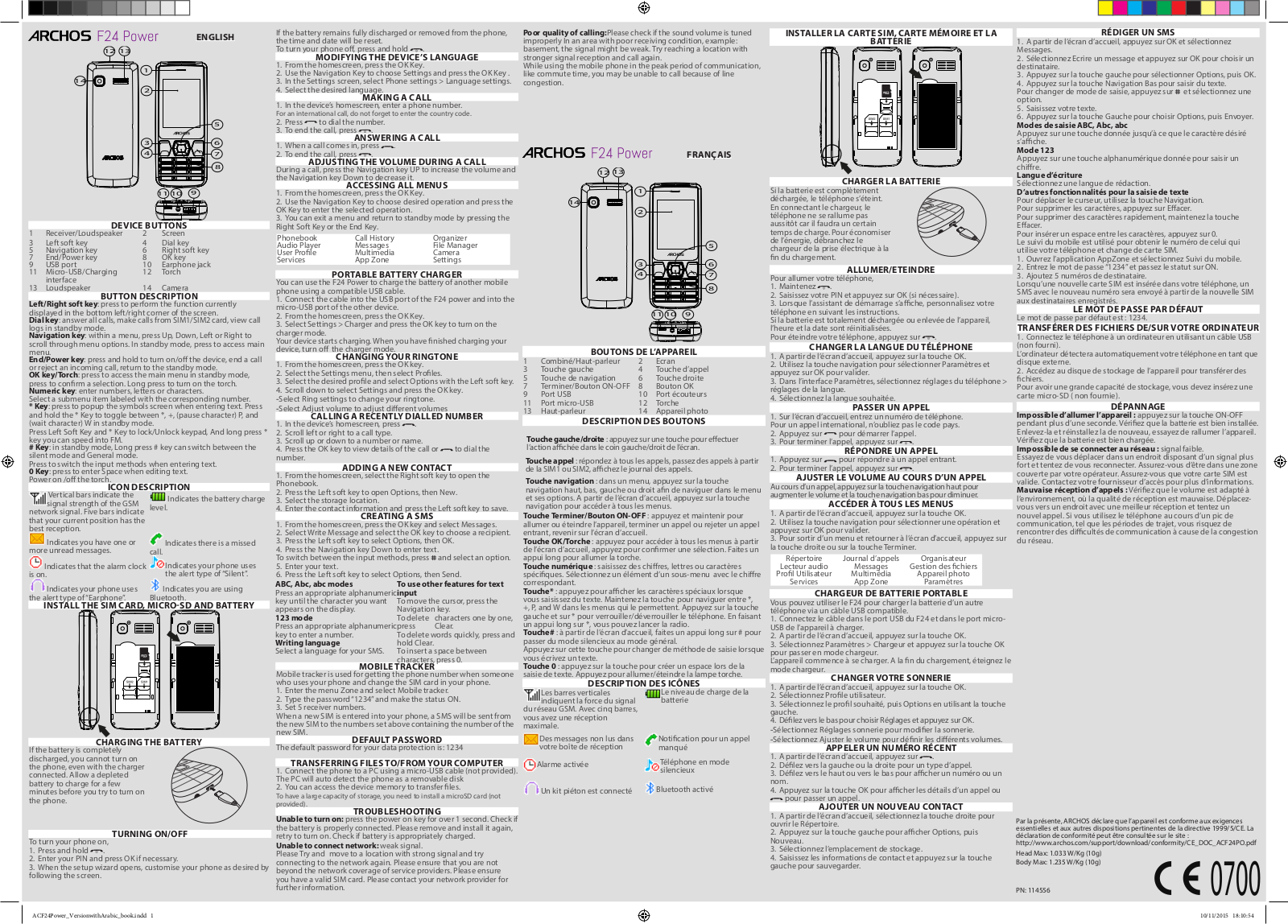 Archos F24 Power Instruction Manual