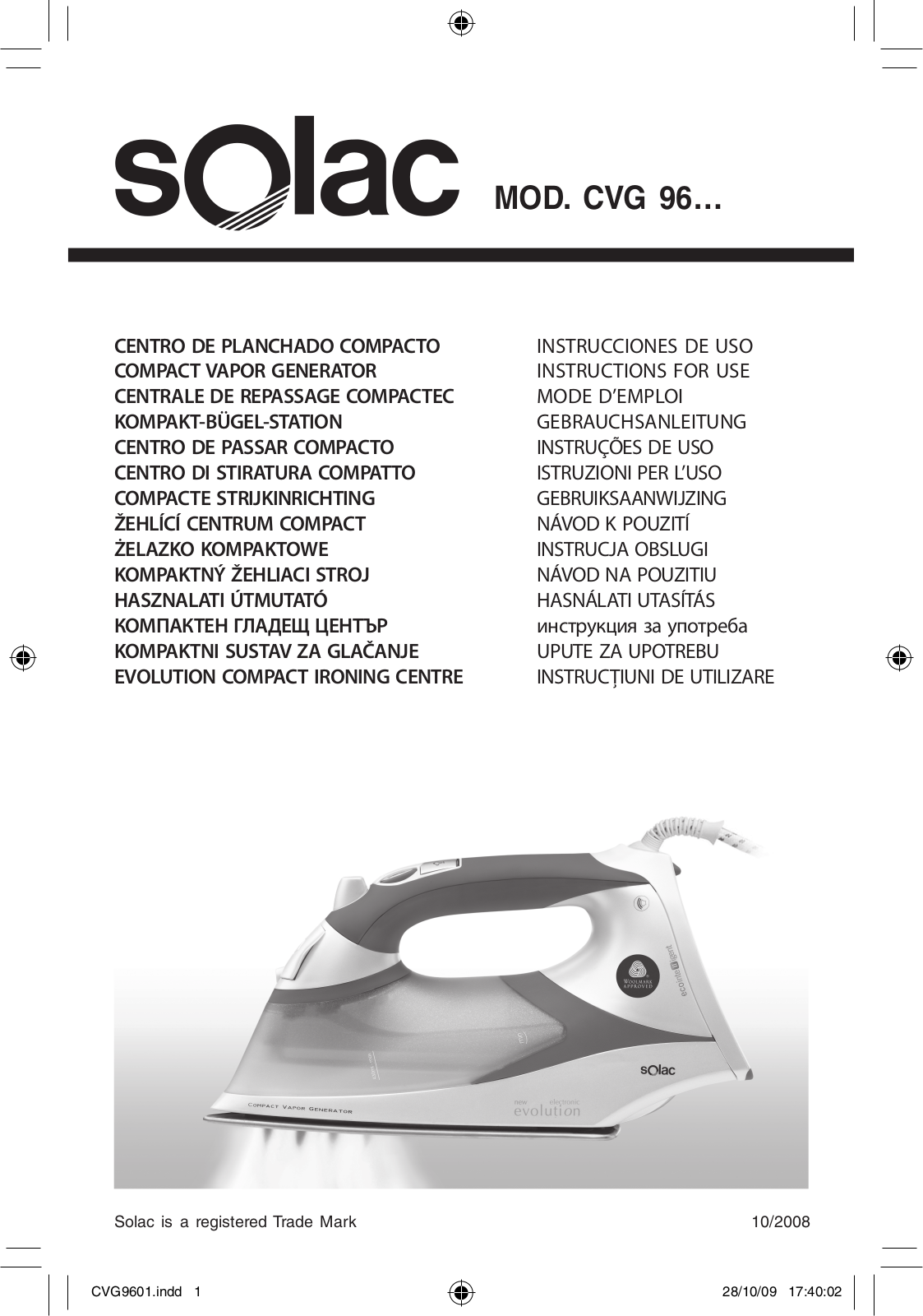 SOLAC CVG9605 User Manual