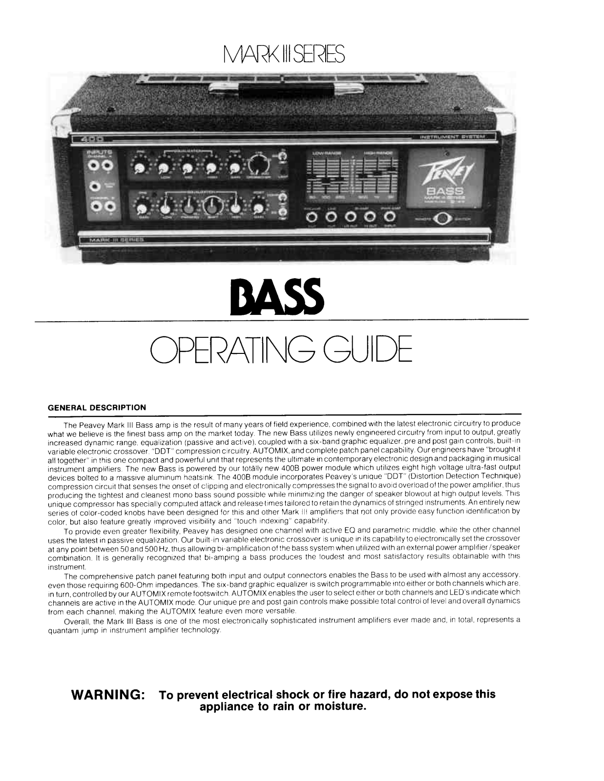 Peavey Mark III User Manual