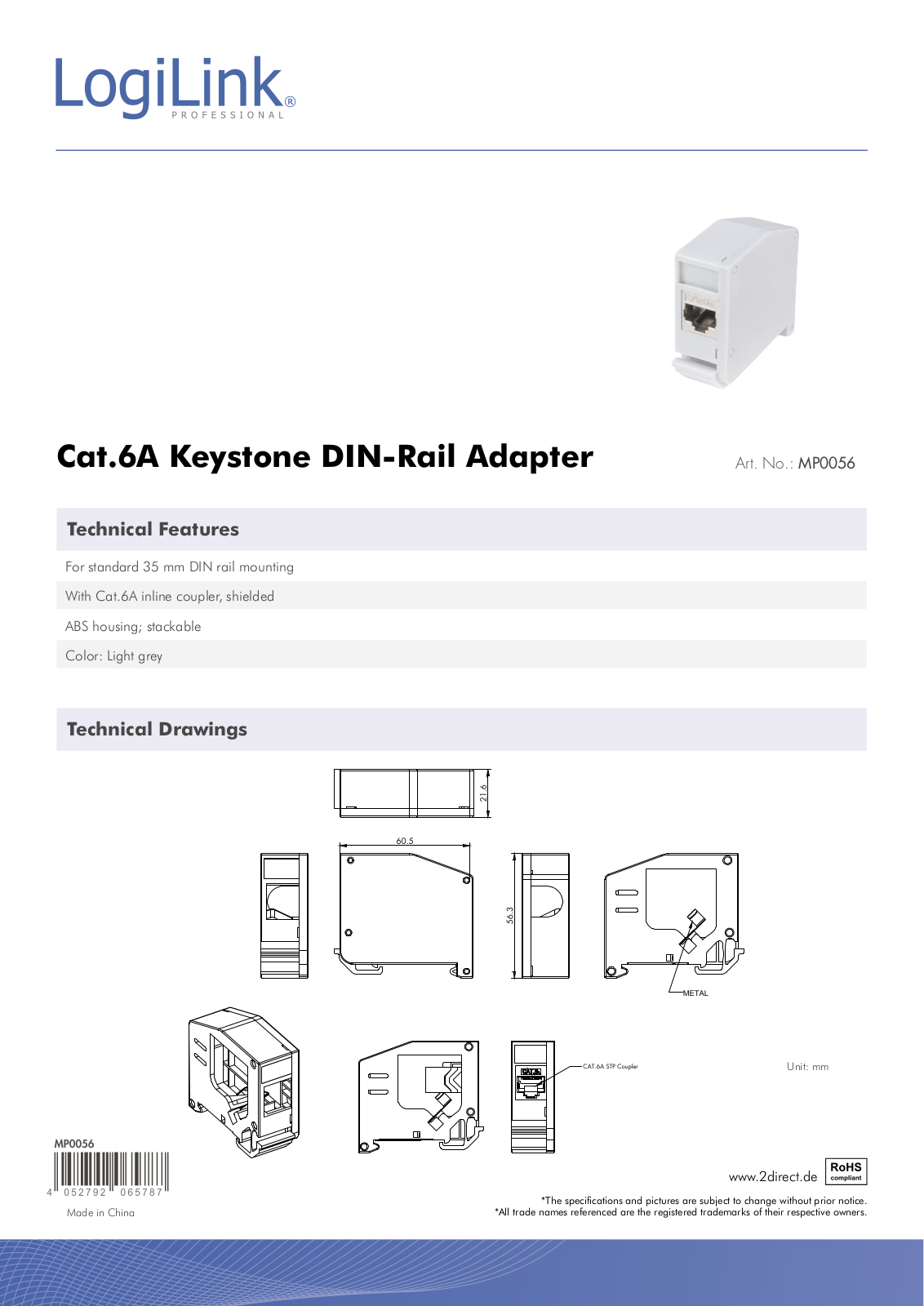 LOGILINK MP0056 Datasheet - ManualMachine.com