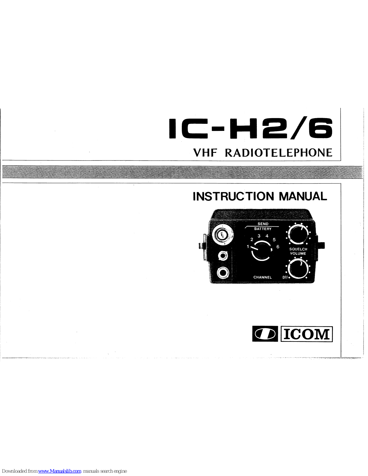 Icom IC-H2, IC-H6 Instruction Manual