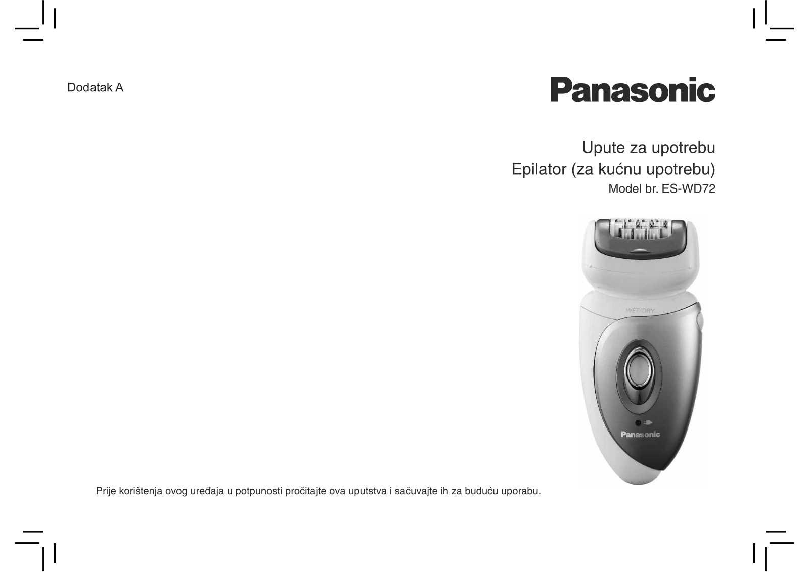 Panasonic ES-WD72 User Manual