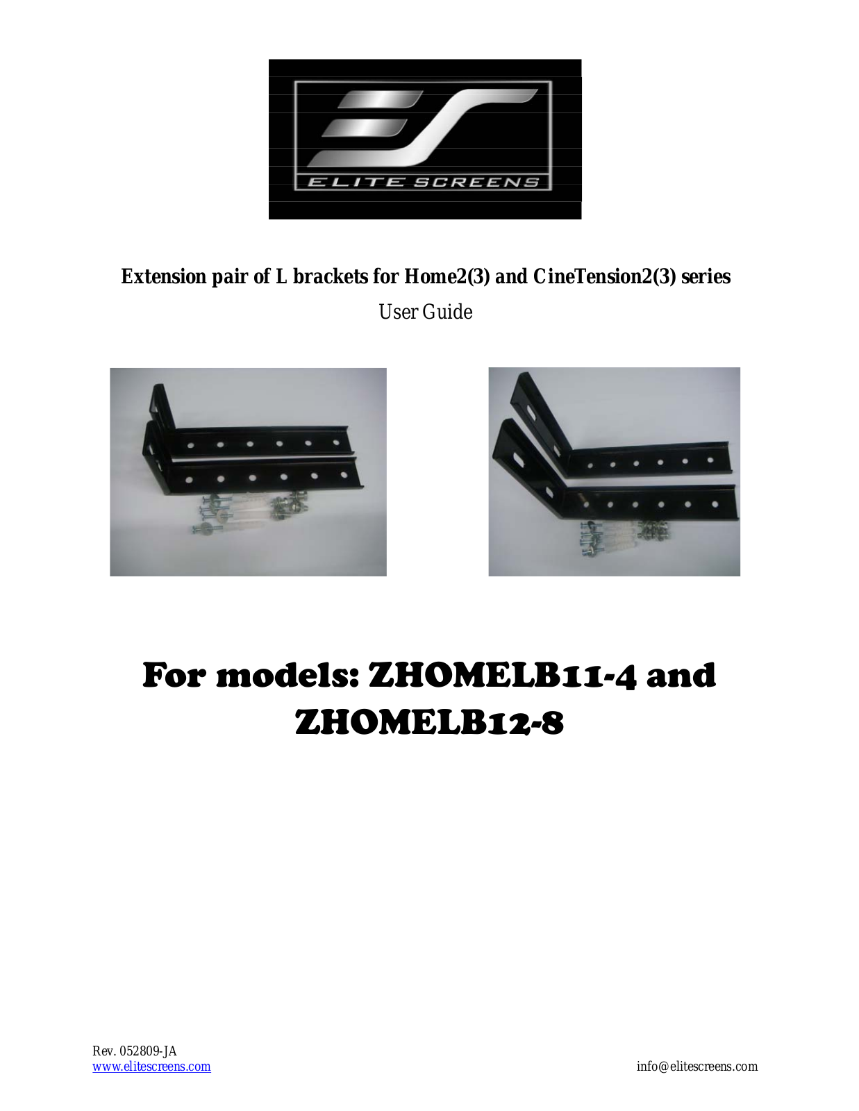 Elite Screens ZHOMELB12-8 User Manual