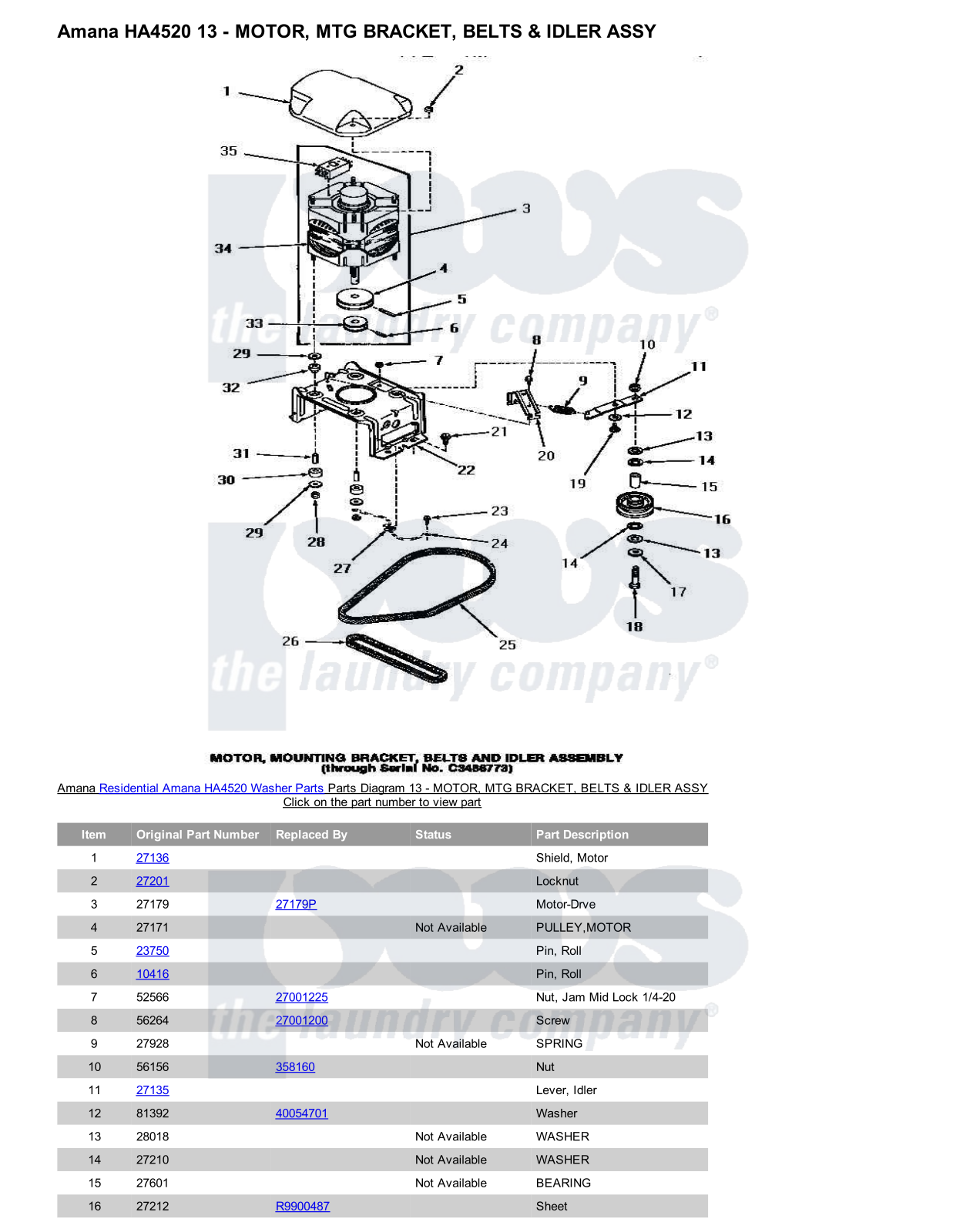 Amana HA4520 Parts Diagram