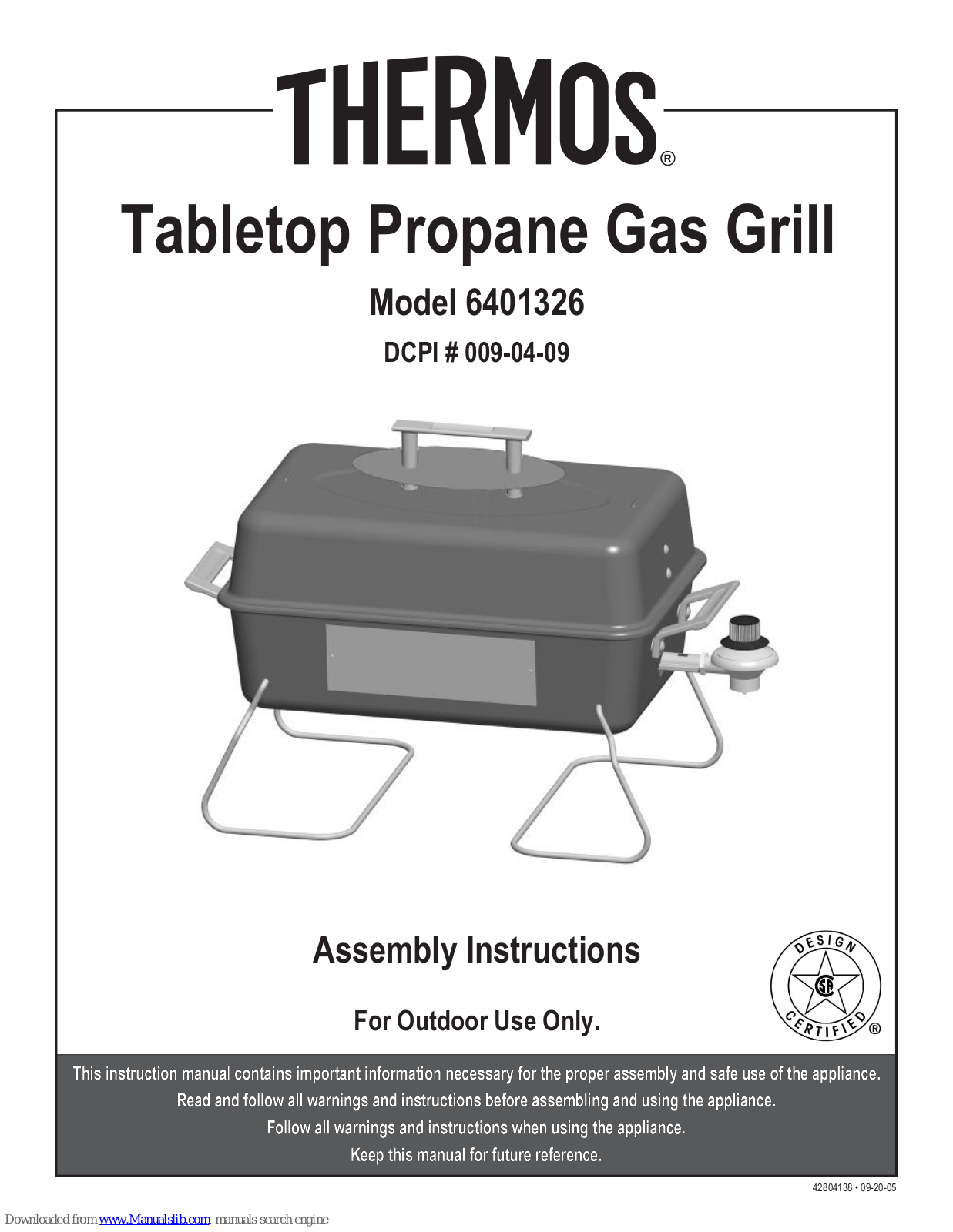 Thermos 6401326 Assembly Instructions Manual