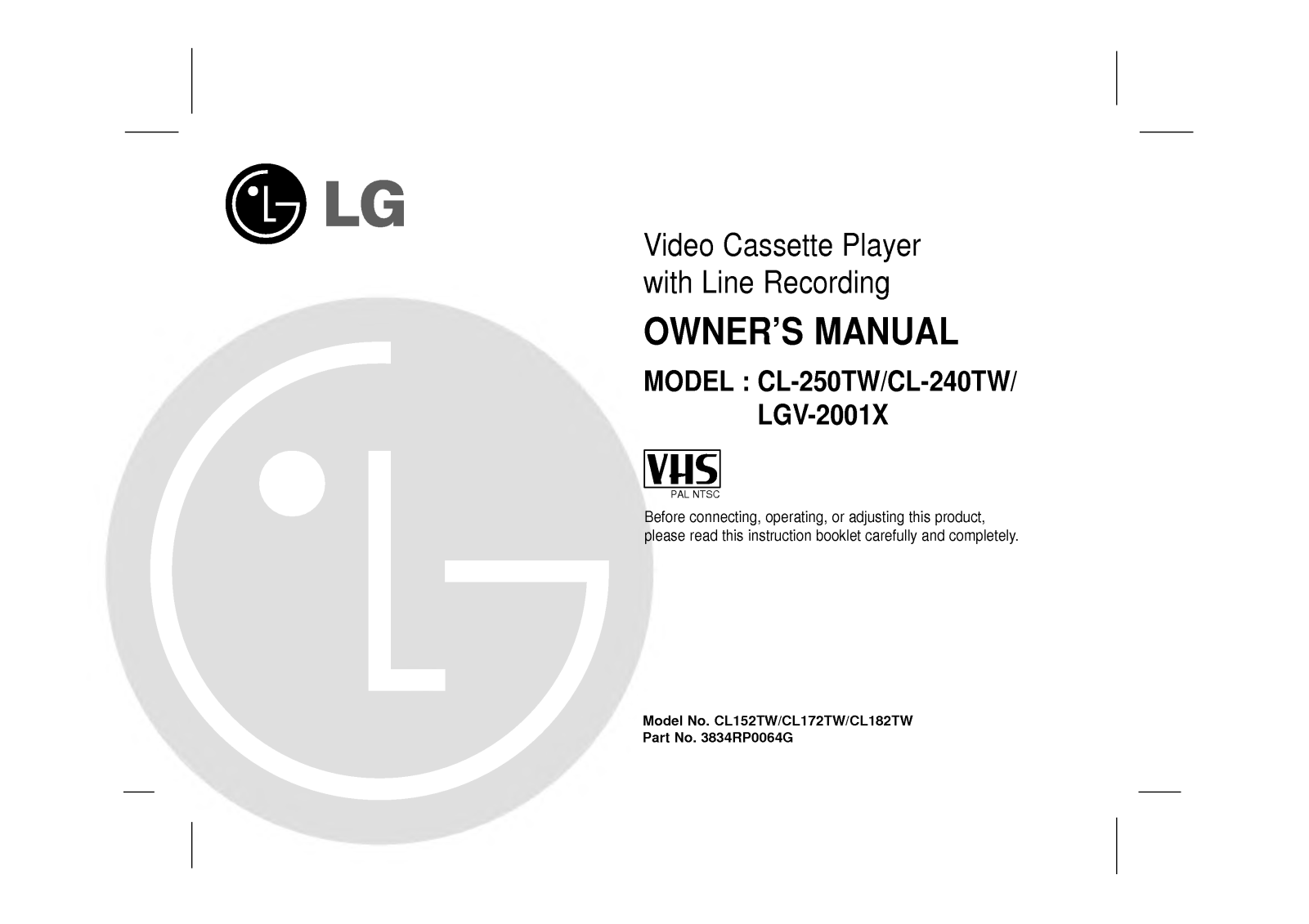 LG CL-250TW User Manual