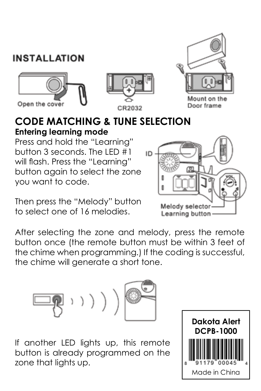 Dakota Alert DCPB-1000 User Manual