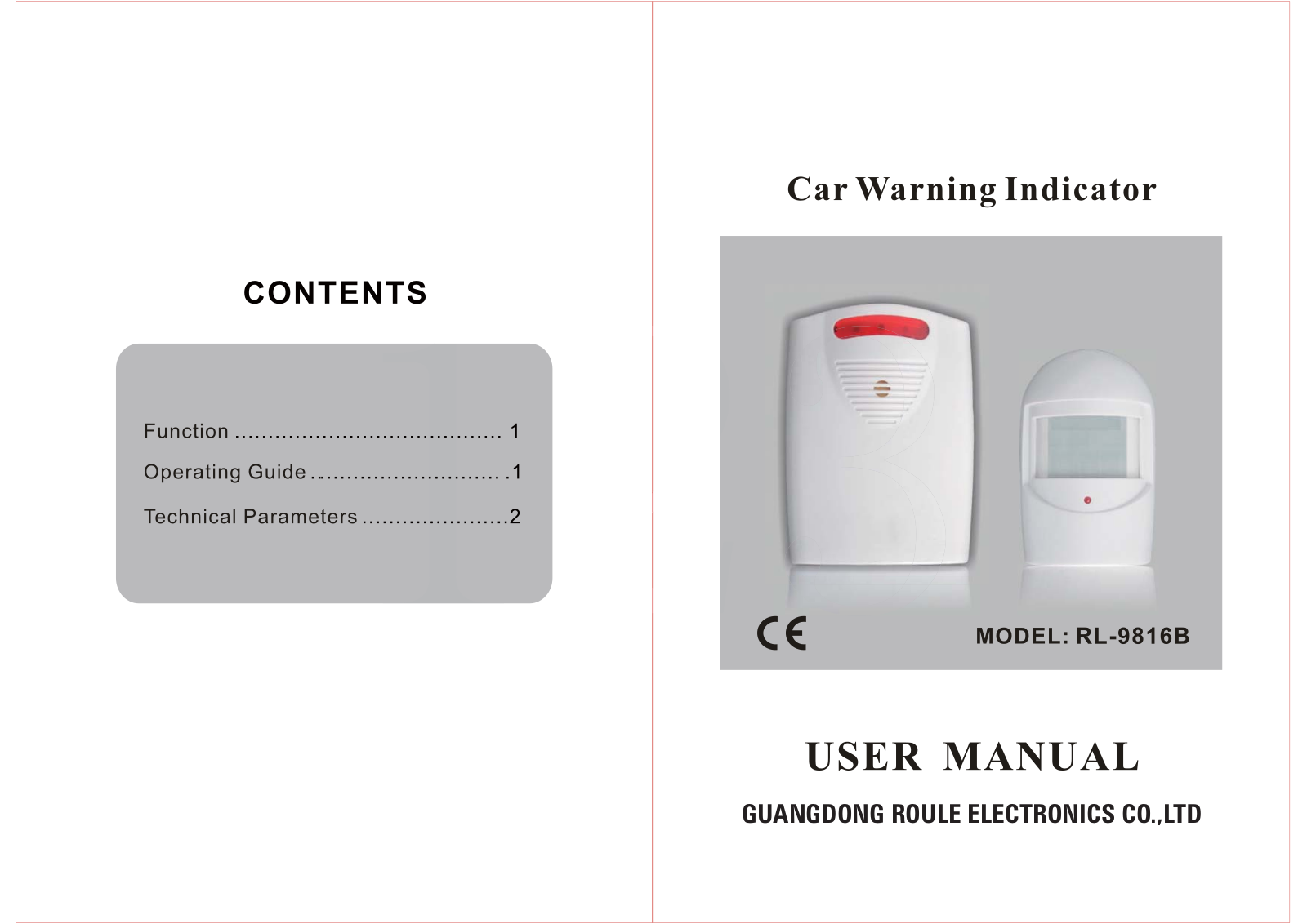 ROULE ELECTRONICS RL 9816B User Manual